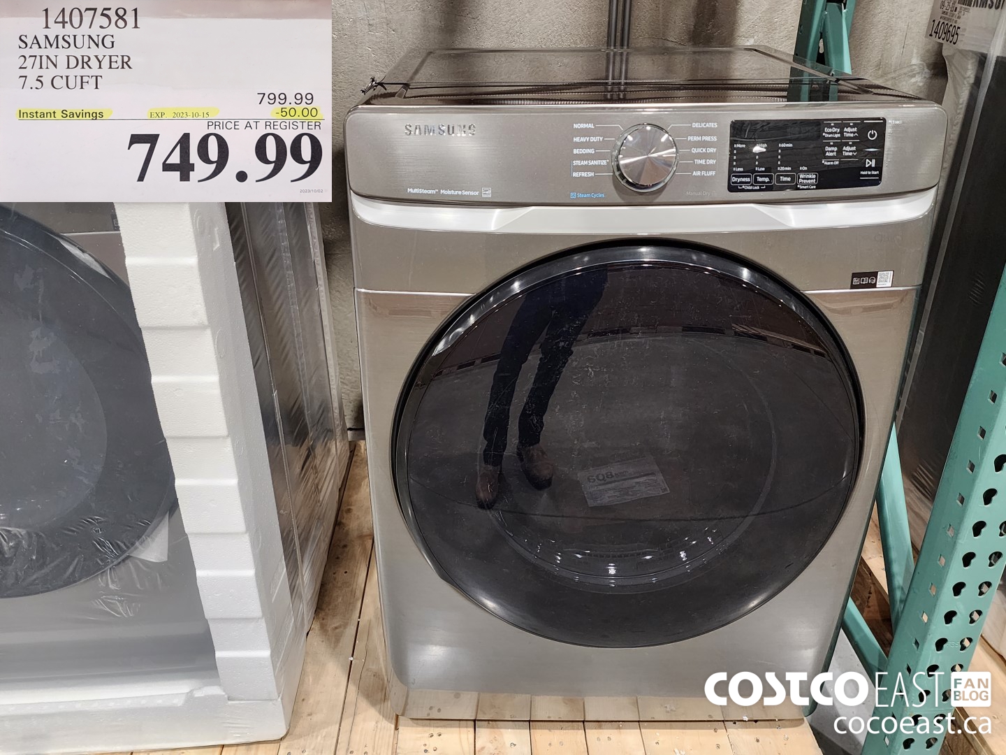 14075381 SAMSUNG DRYER 7.5 CUFT ($50.00 INSTANT SAVINGS EXPIRES ON 2023-10-15) $749.99