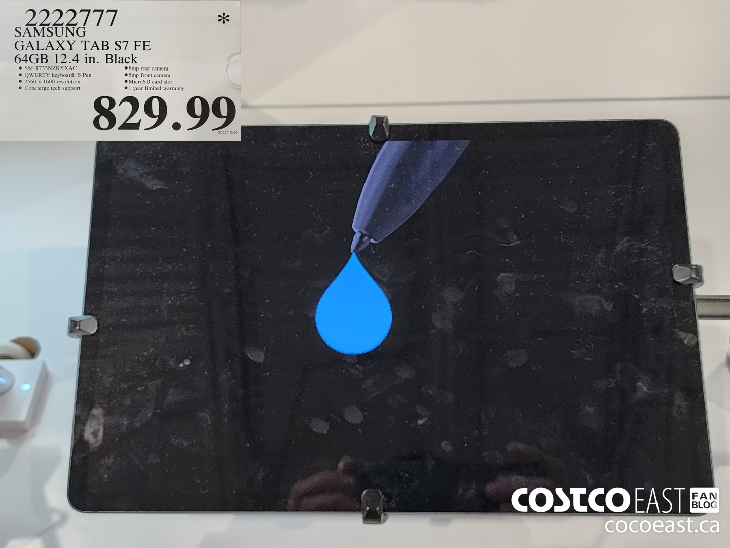 2222777 SAMSUNG GALAXY TAB S7 FE 64GB 12.4 IN. BLACK $829.99