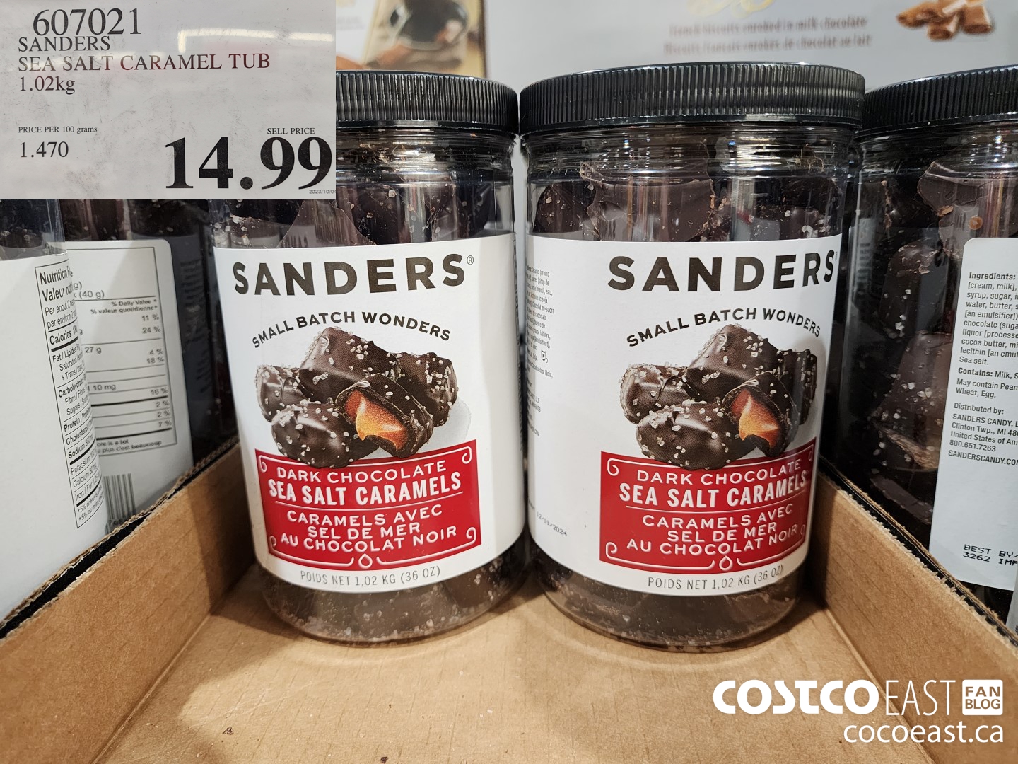 607021 SANDERS SEA SALT CARAMEL TUB 1.02KG $14.99