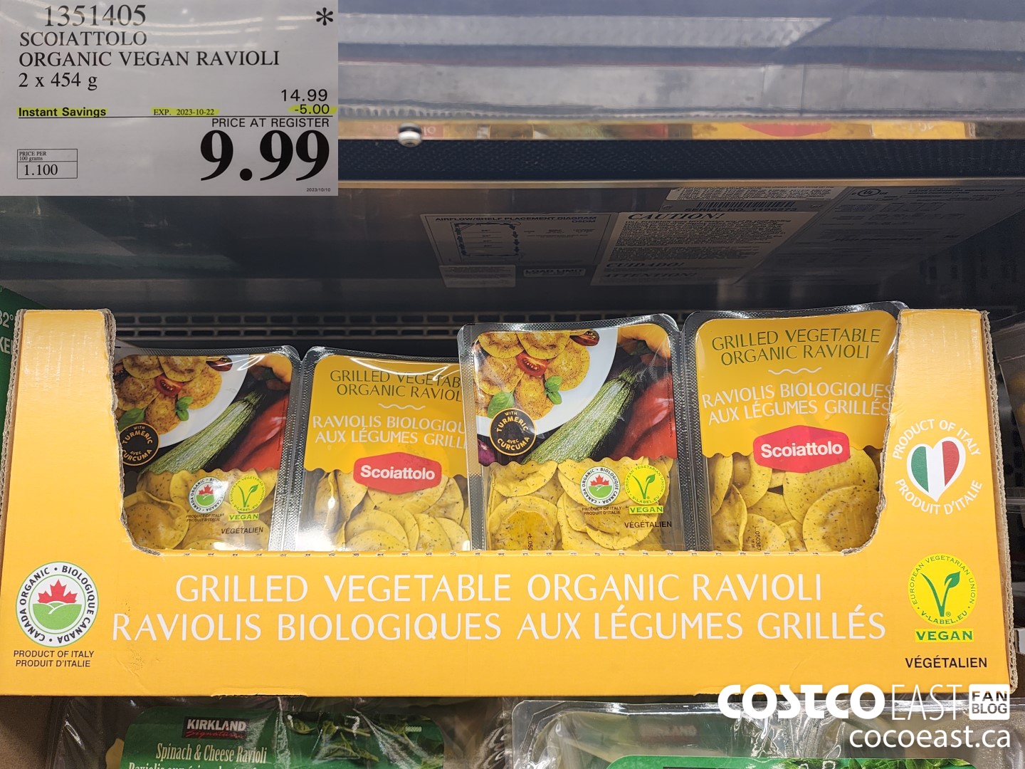 1351405 SCOIATTOLO ORGANIC VEGAN RAVIOLI 2 x 454g ($5.00 INSTANT SAVINGS EXPIRES ON 2023-10-22) $9.99