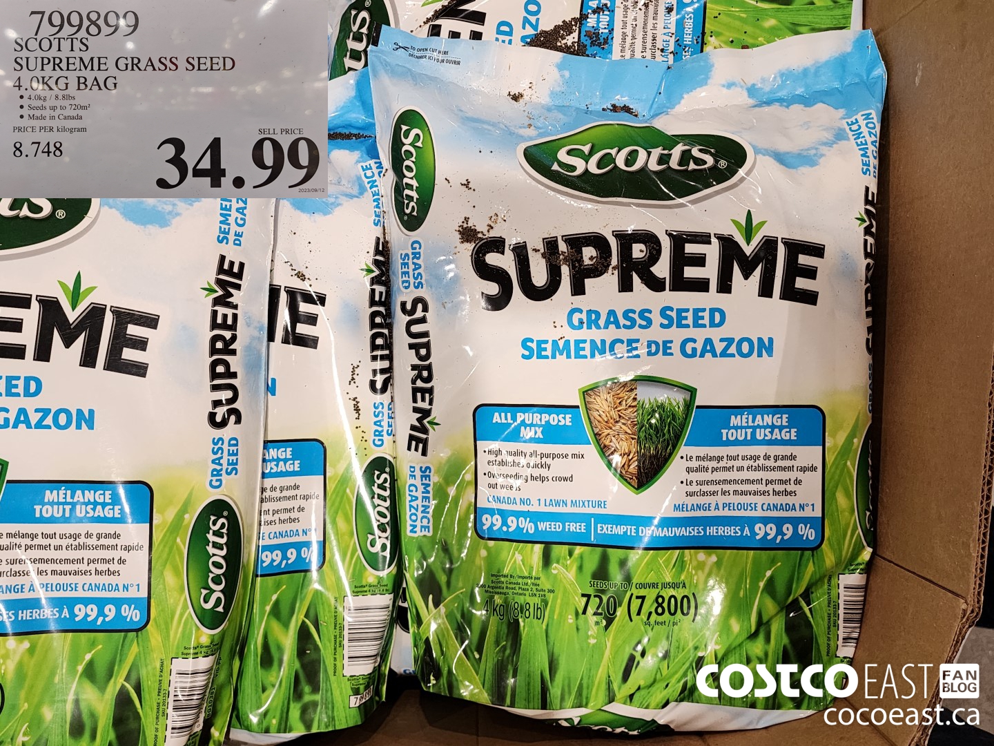 799899 SCOTTS SUPREME GRASS SEED 4.0KG BAG $34.99