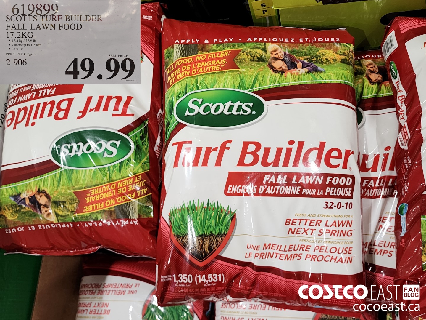 619899 SCOTTS TURF BUILDER FALL LAWN FOOD 17.2KG $49.99