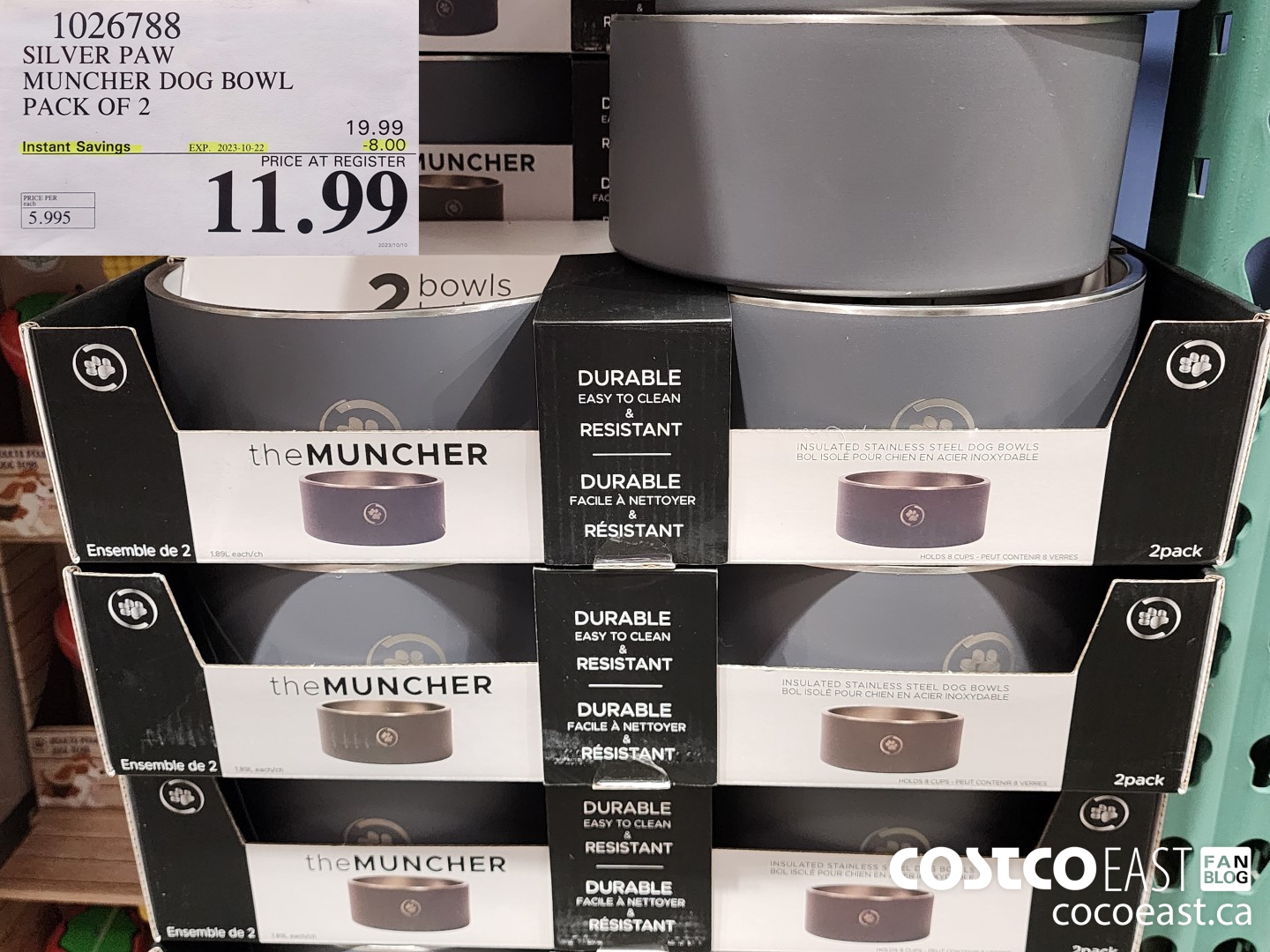 1026788 SILVER PAW MUNCHER DOG BOWL PACK OF 2 $800 OFF (EXPIRES ON 2023-10-22) $11.99