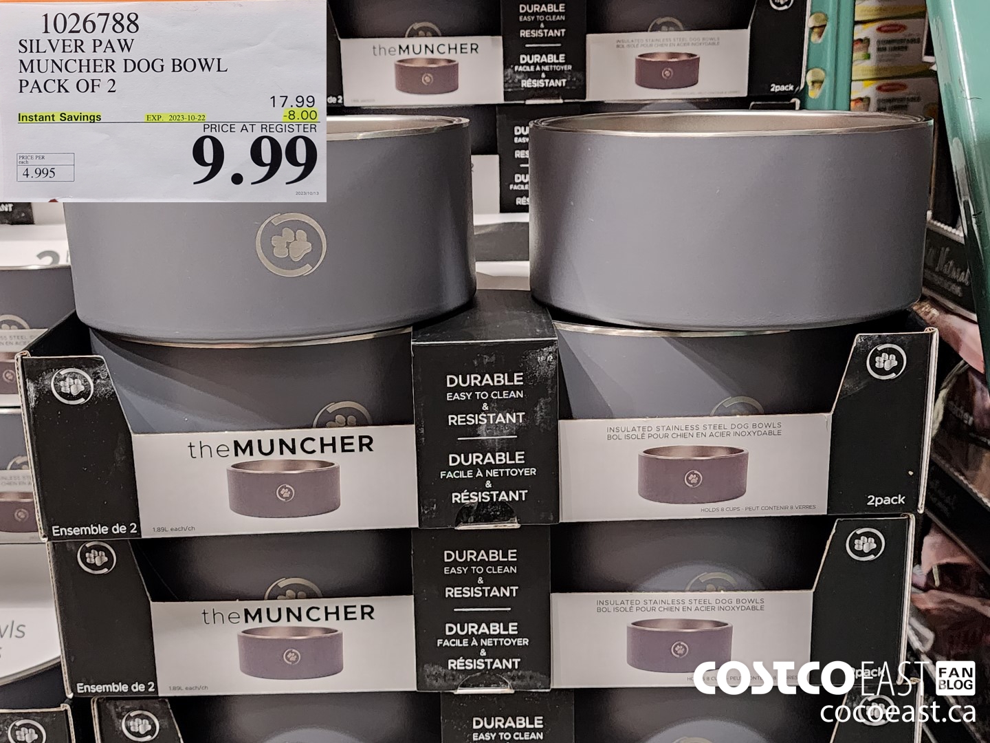 1026788 SILVER PAW MUNCHER DOG BOWL PACK OF 2 ($8.00 INSTANT SAVINGS EXPIRES ON 2023-10-22) $9.99