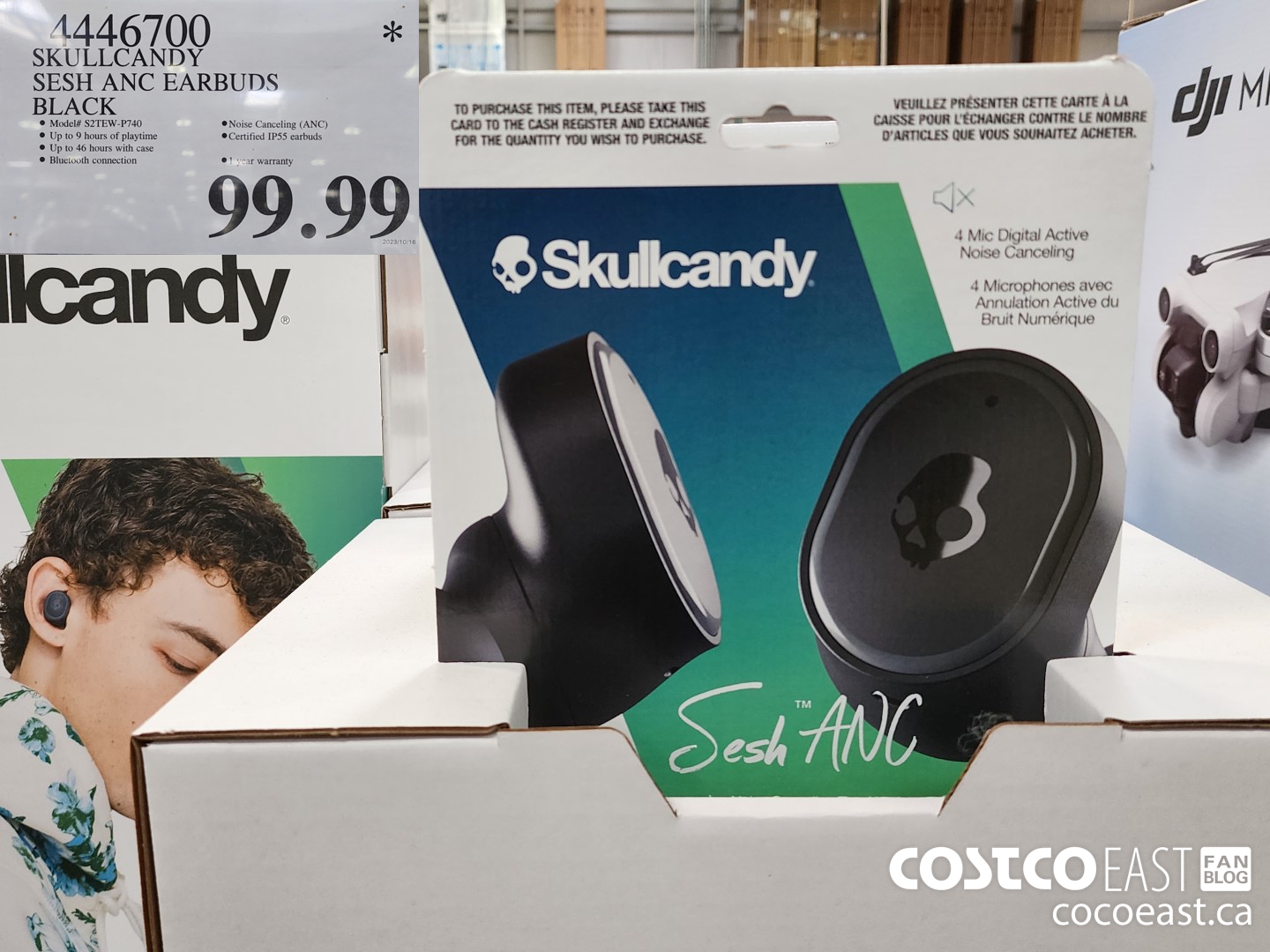 4446700 SKULLCANDY SESH ANC EARBUDS BLACK $99.99