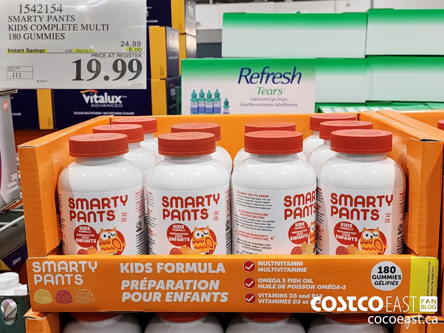 1542154 SMARTY PANTS KIDS COMPLETE MULTI 180 GUMMIES ($5.00 INSTANT SAVINGS EXPIRES ON 2023-10-29) $19.99