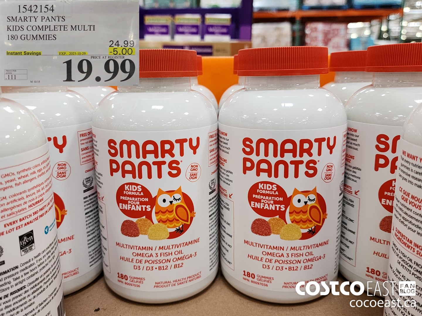 1542154 SMARTY PANTS KIDS COMPLETE MULTI 180 GUMMIES ($5.00 INSTANT SAVINGS EXPIRES ON 2023-10-29) $19.99