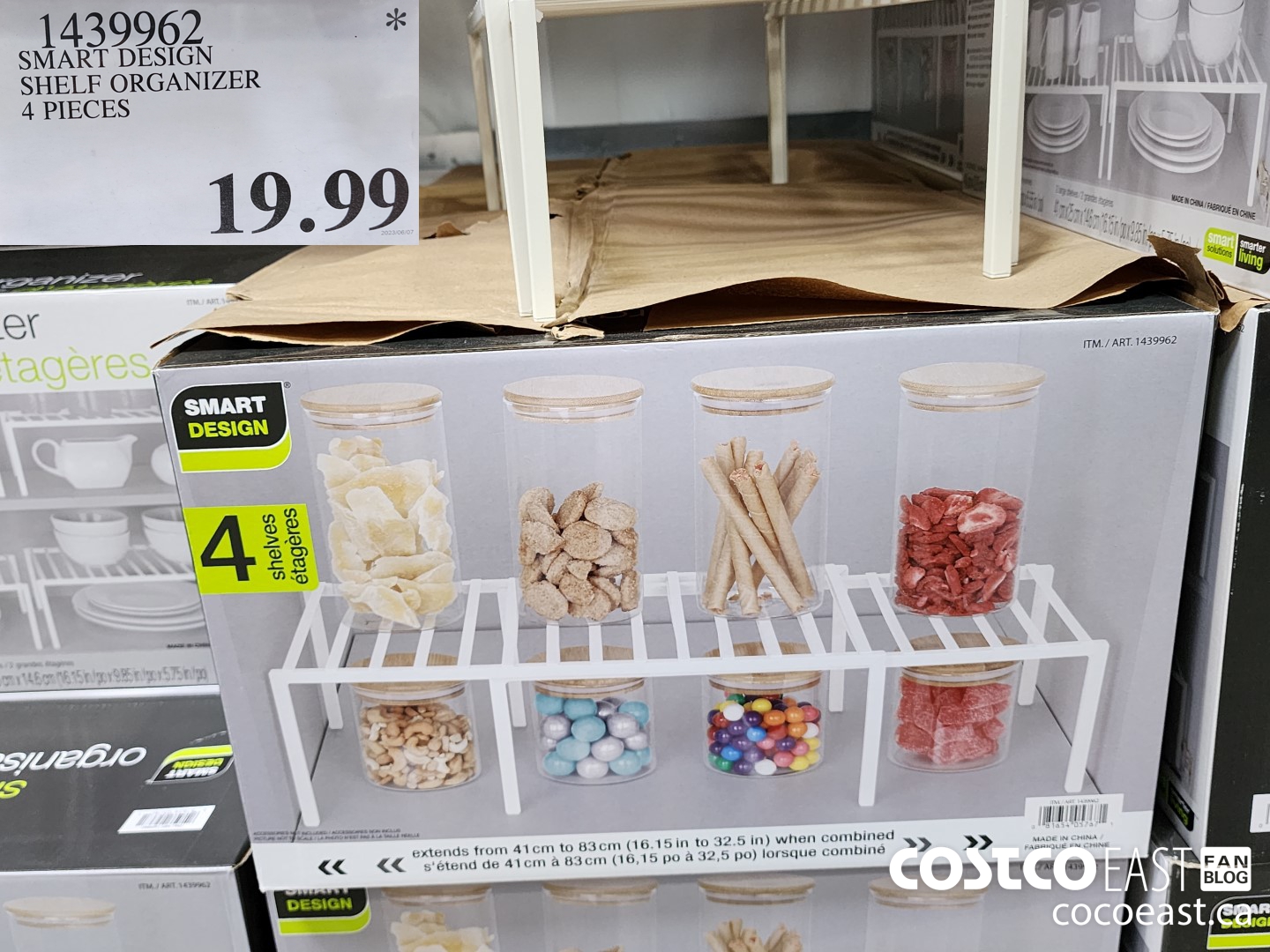 1439962 SMART DESIGN SHELF ORGANIZER 4 PIECES $19.99