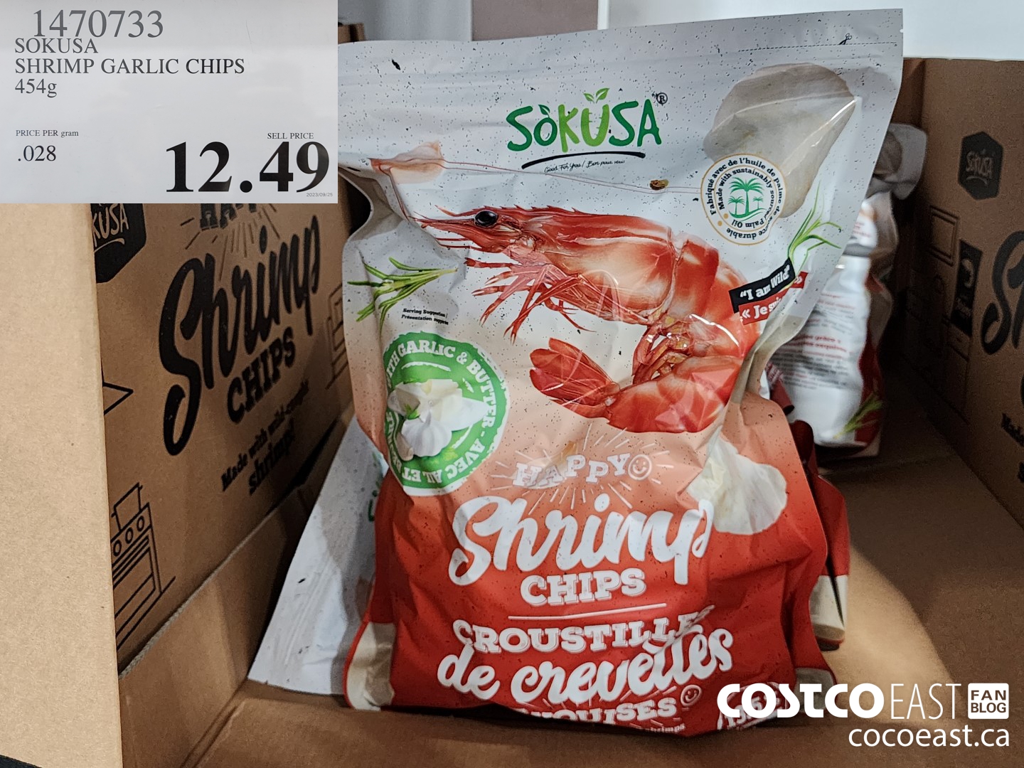 1470733 SOKUSA SHRIMP GARLIC CHIPS 454g $12.49