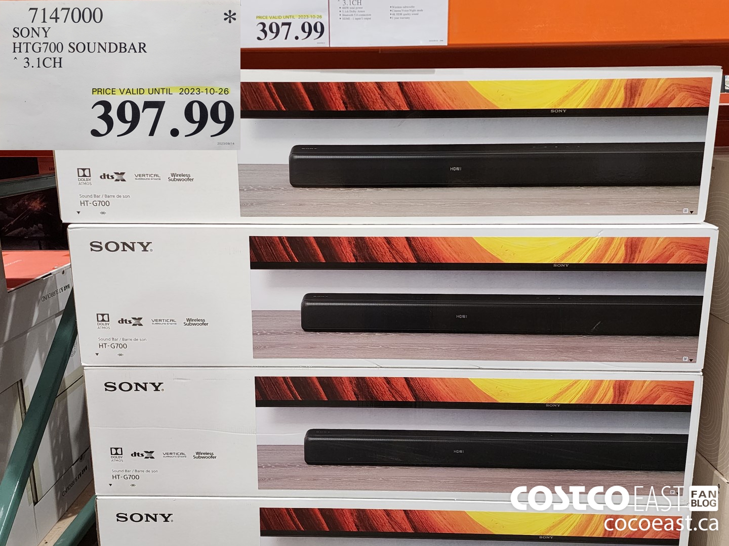 7147000 SONY HTG700 SOUNDBAR 3.1 CH $397.99