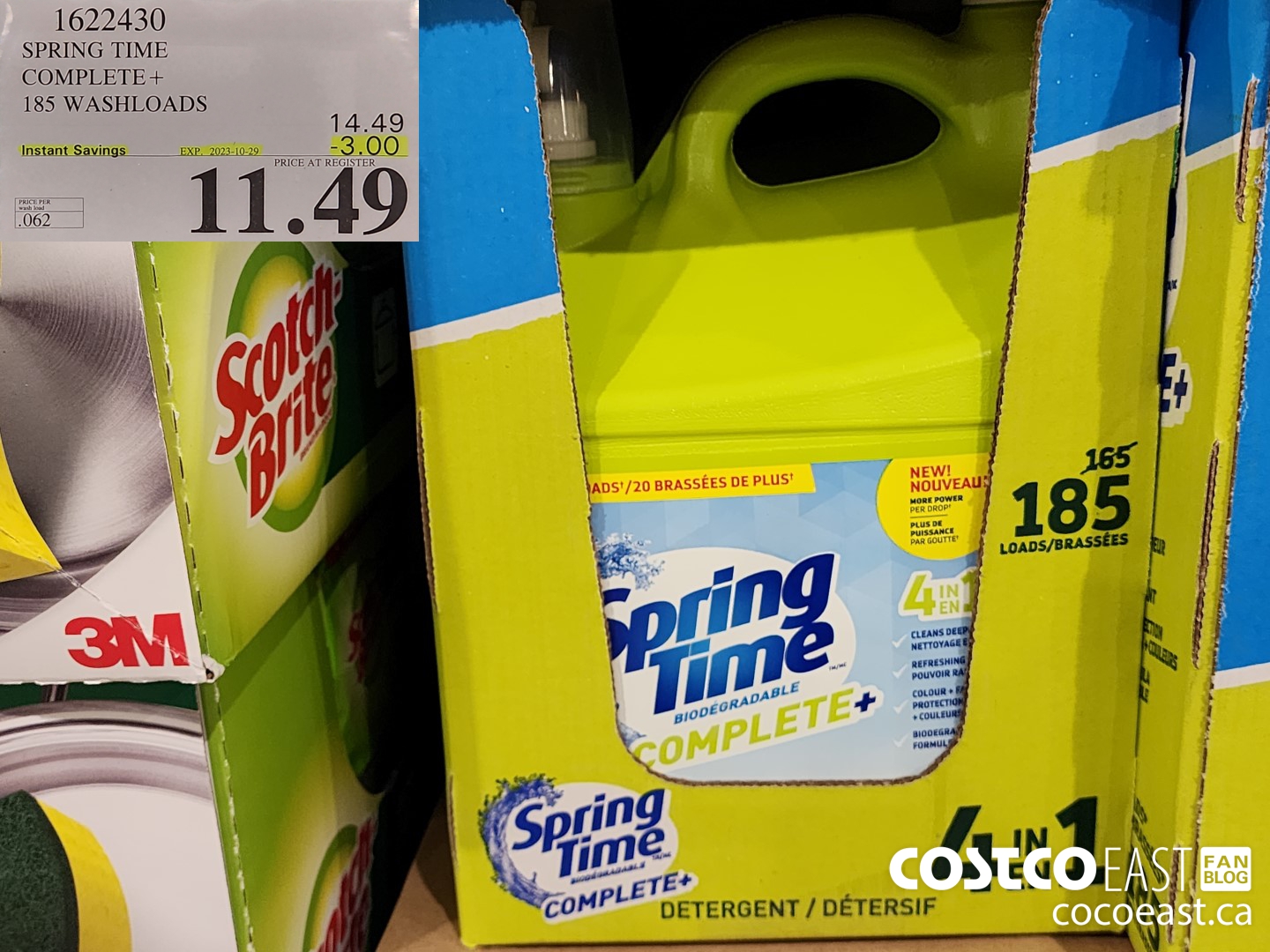 1622430 SPRING TIME COMPLETE+ 185 washloads ($3.00 INSTANT SAVINGS EXPIRES ON 2023-10-29) $11.49