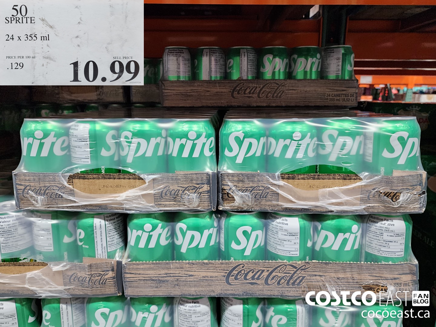 50 SPRITE 24 x 355 ml $10.99