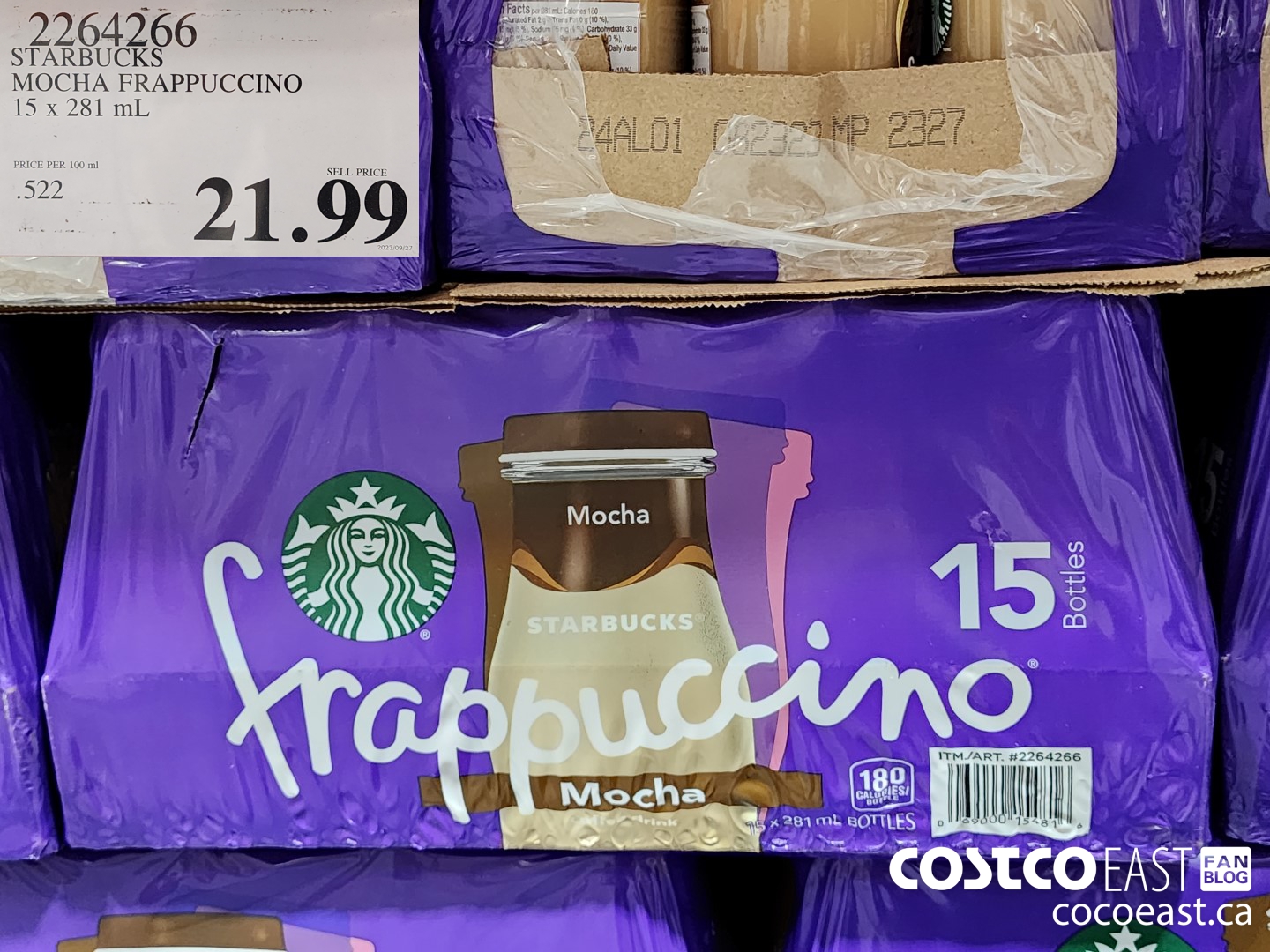 2264266 STARBUCKS MOCHA FRAPPUCCINO 15 x 281 ML $21.99