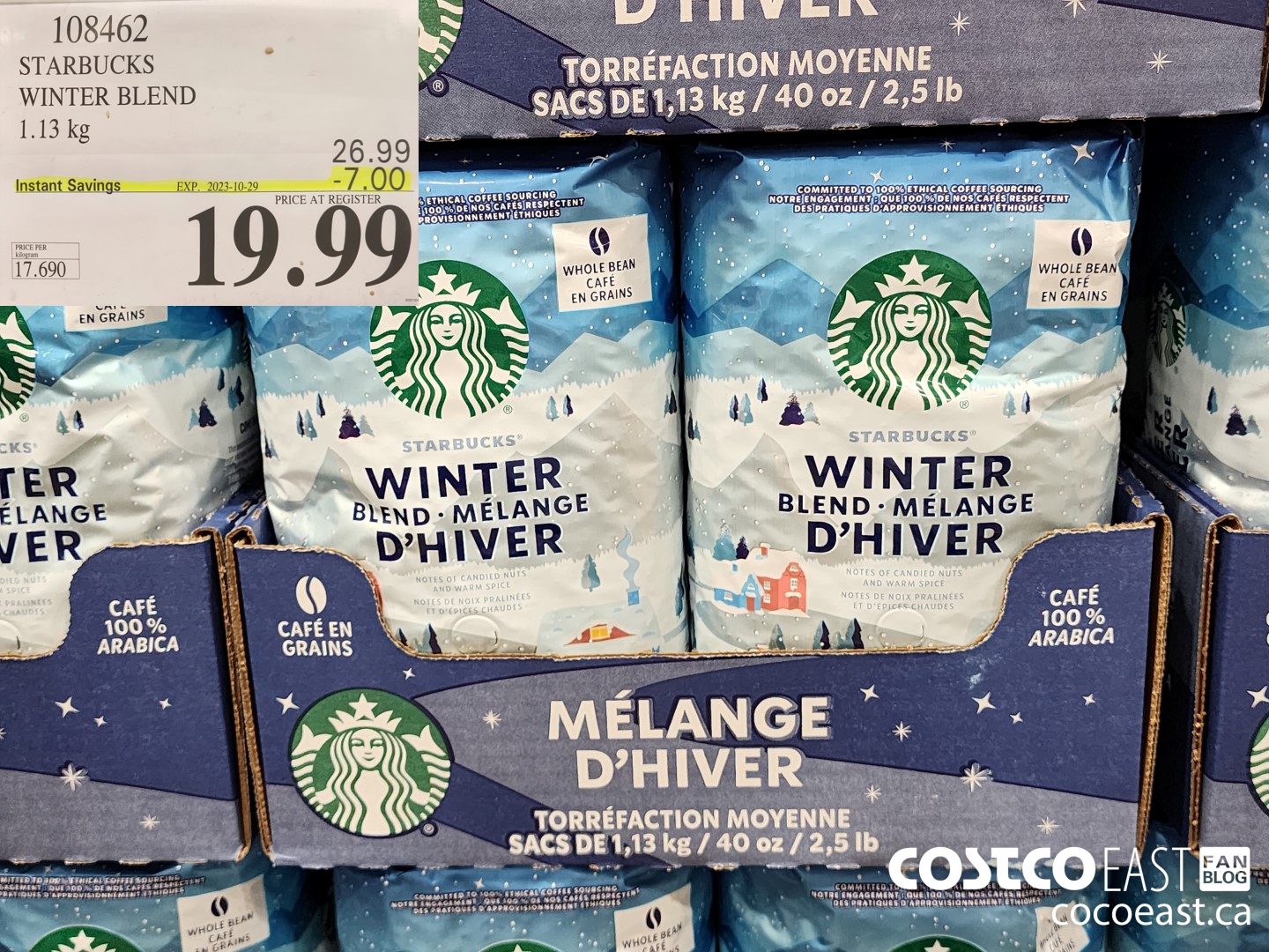 108462 STARBUCKS WINTER BLEND 1.13 KG ($7.00 INSTANT SAVINGS EXPIRES ON 2023-10-29) $19.99