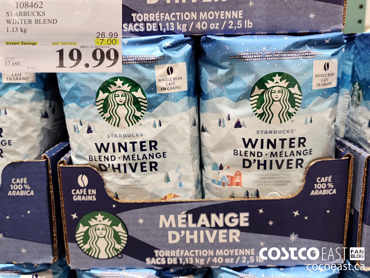 108462 STARBUCKS WINTER BLEND 1.13 KG ($7.00 INSTANT SAVINGS EXPIRES ON 2023-10-29) $19.99