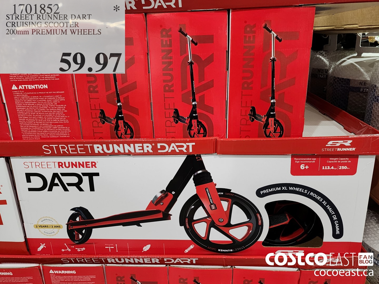 1701852 STREET RUNNER DART CRUISING SCOOTER 200mm PREMIUM WHEELS $59.97