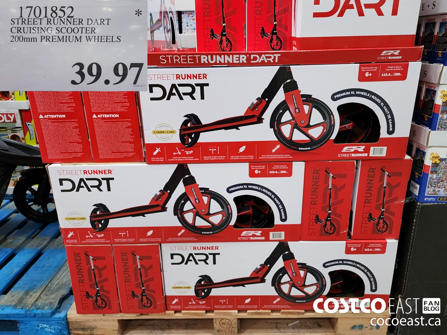 1701852 STREET RUNNER DART CRUISING SCOOTER 200mm PREMIUM WHEELS $39.97