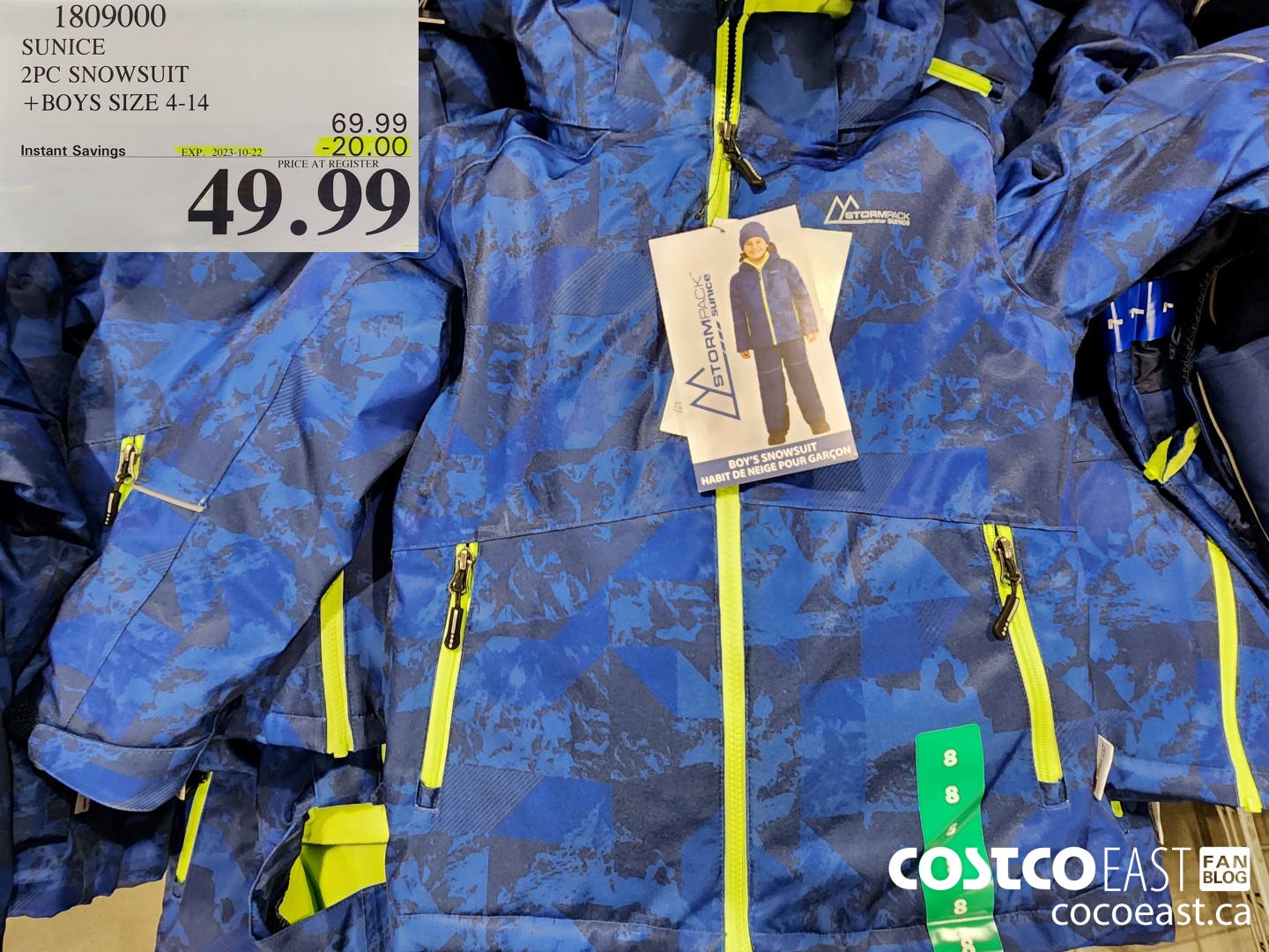 1809000 SUNICE 2PC SNOWSUIT + BOYS SIZE 4-14 ($20.00 INSTANT SAVINGS EXPIRES ON 2023-10-22) $49.99