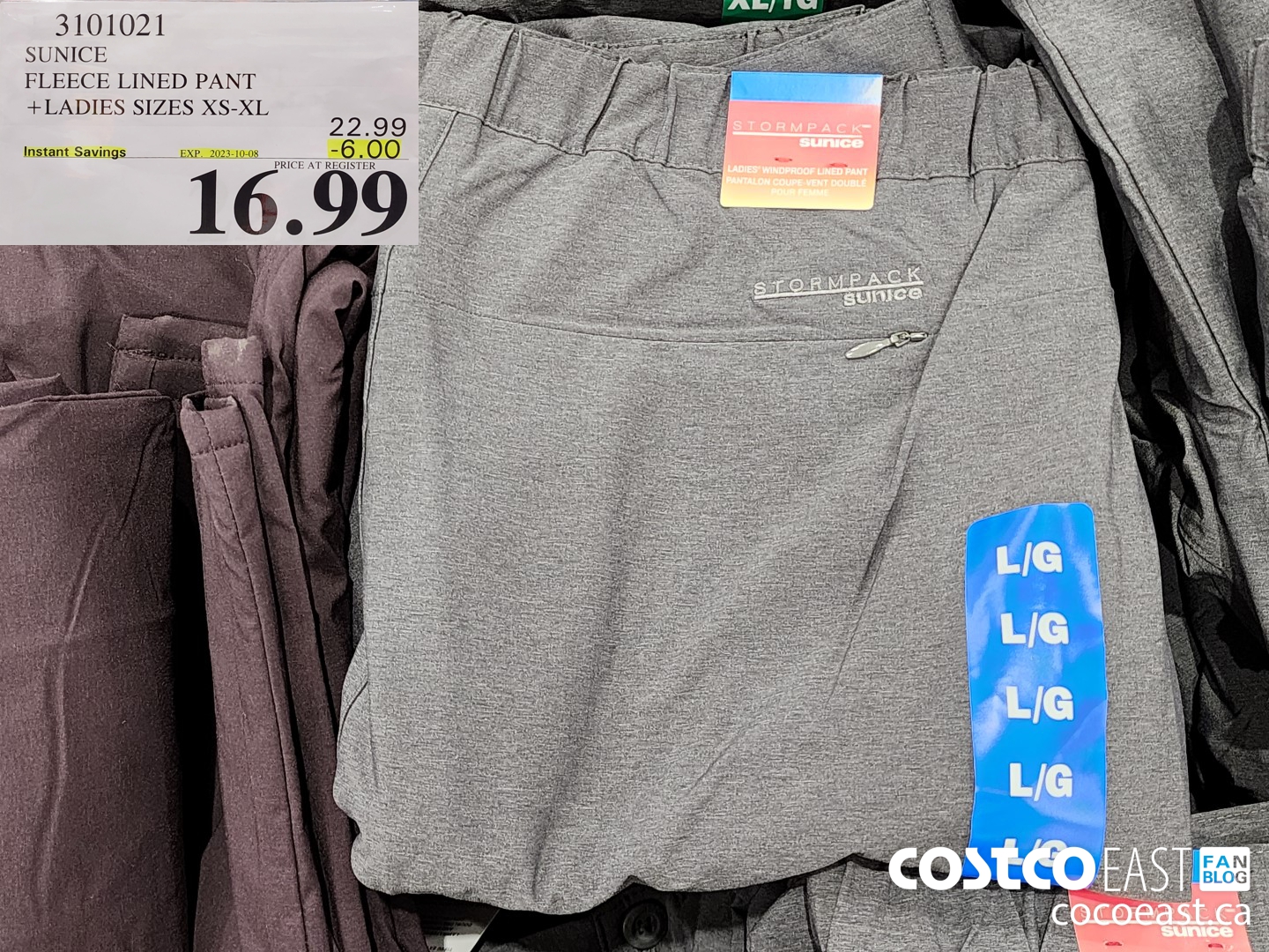 3101021 SUNICE FLEECE LINED PANT +LADIES SIZES XS-XL ($6.00 INSTANT SAVINGS EXPIRES ON 2023-10-08) $16.99