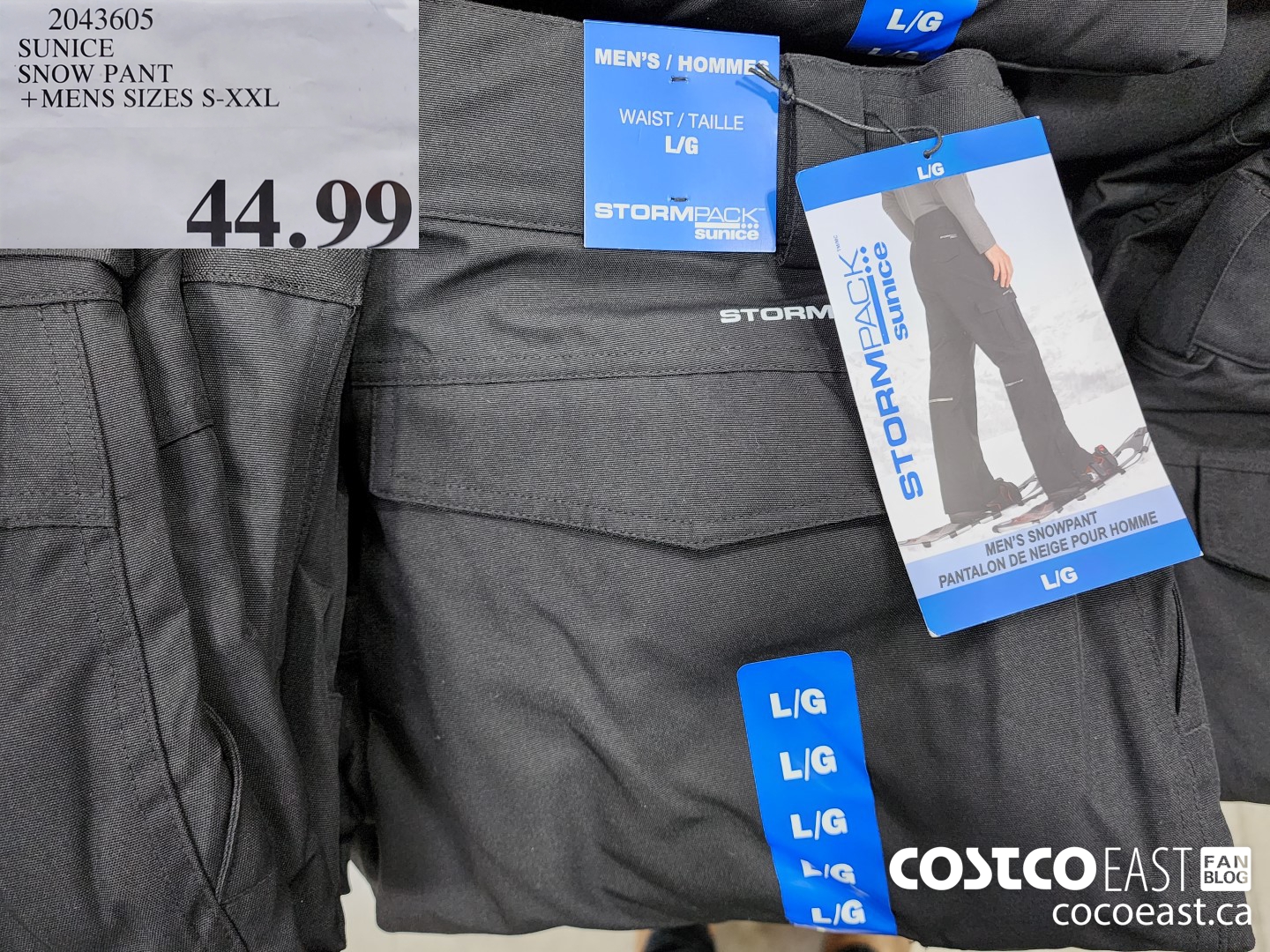 2043601 SUNICE SNOW PANT MENS SIZES S XXL 39 99 - Costco East Fan Blog