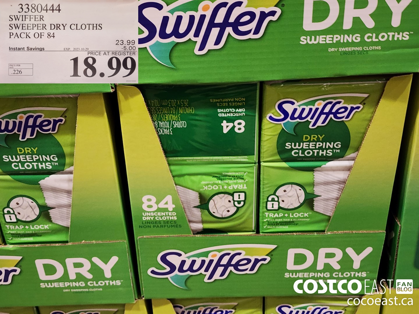 3380444 SWIFFER SWEEPER DRY CLOTHS PACK OF 84 ($5.00 INSTANT SAVINGS EXPIRES ON 2023-10-29) $18.99