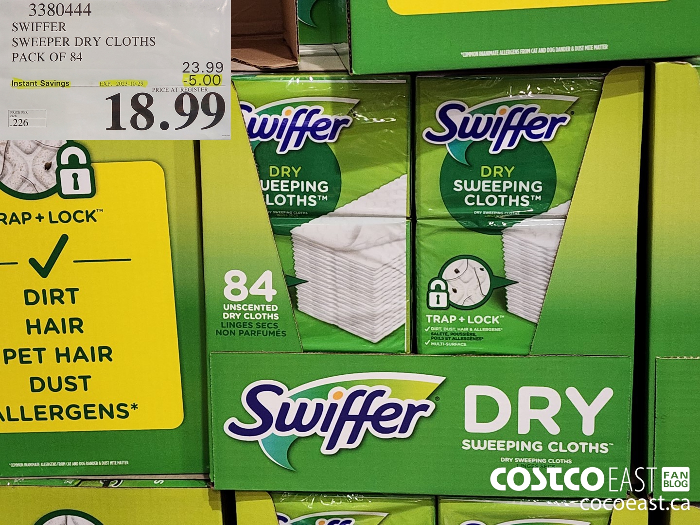 3380444 SWIFFER SWEEPER DRY CLOTHS PACK OF 84 ($5.00 INSTANT SAVINGS EXPIRES ON 2023-10-29) $18.99