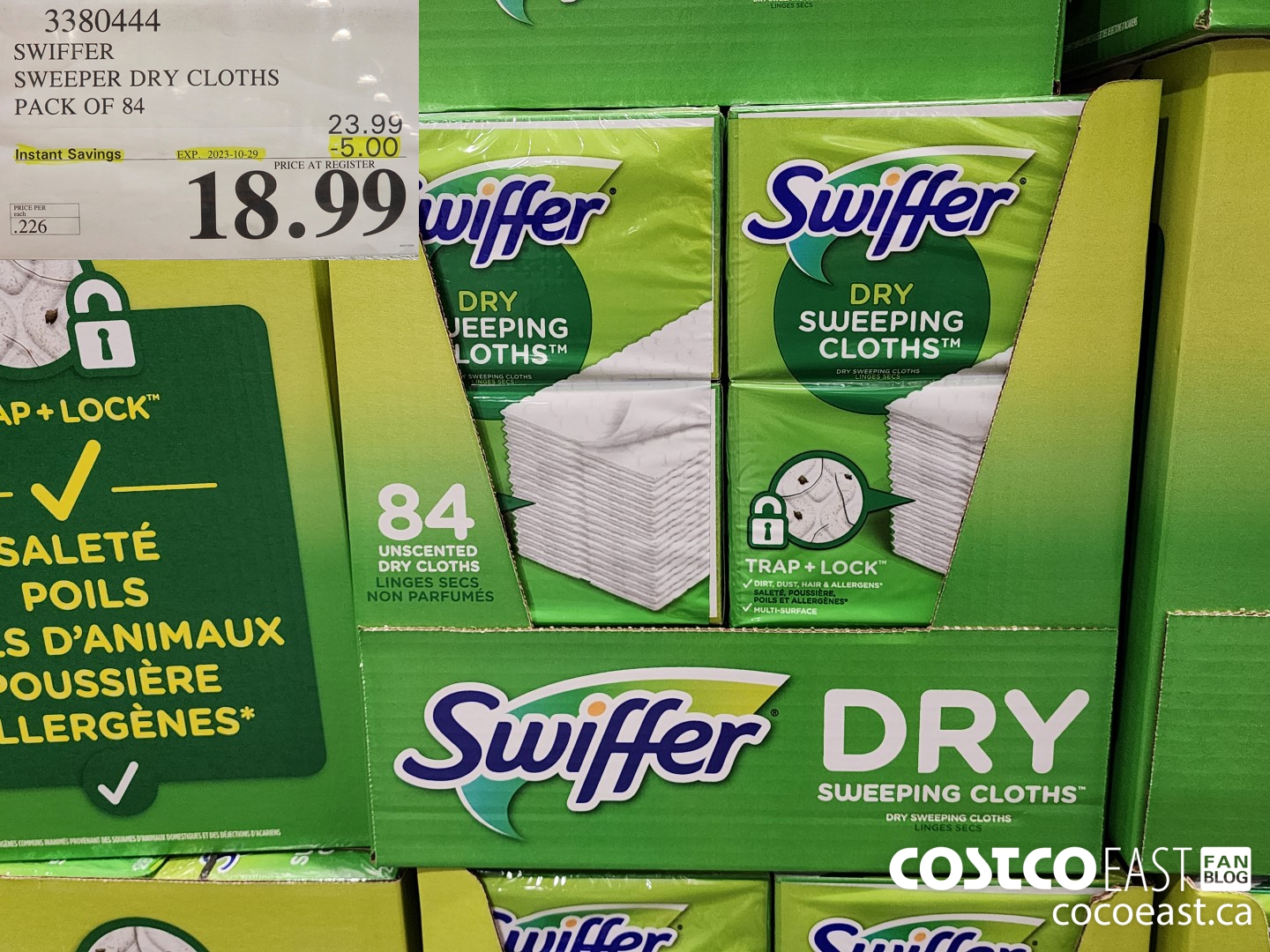 3380444 SWIFFER SWEEPER DRY CLOTHS PACK OF 84 ($5.00 INSTANT SAVINGS EXPIRES ON 2023-10-29) $18.99