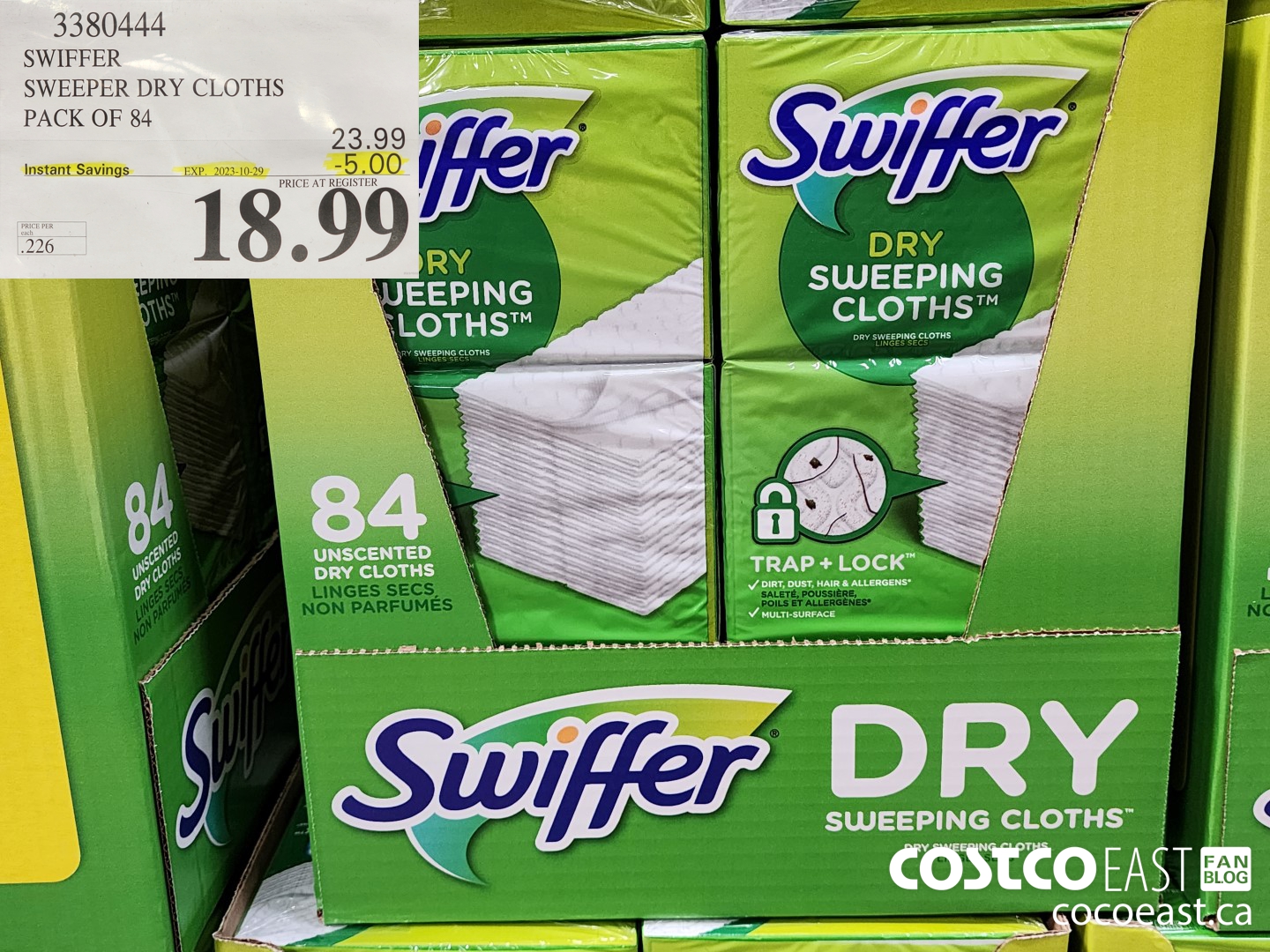 3380444 SWIFFER SWEEPER DRY CLOTHS PACK OF 84 ($5.00 INSTANT SAVINGS EXPIRES ON 2023-10-29) $18.99
