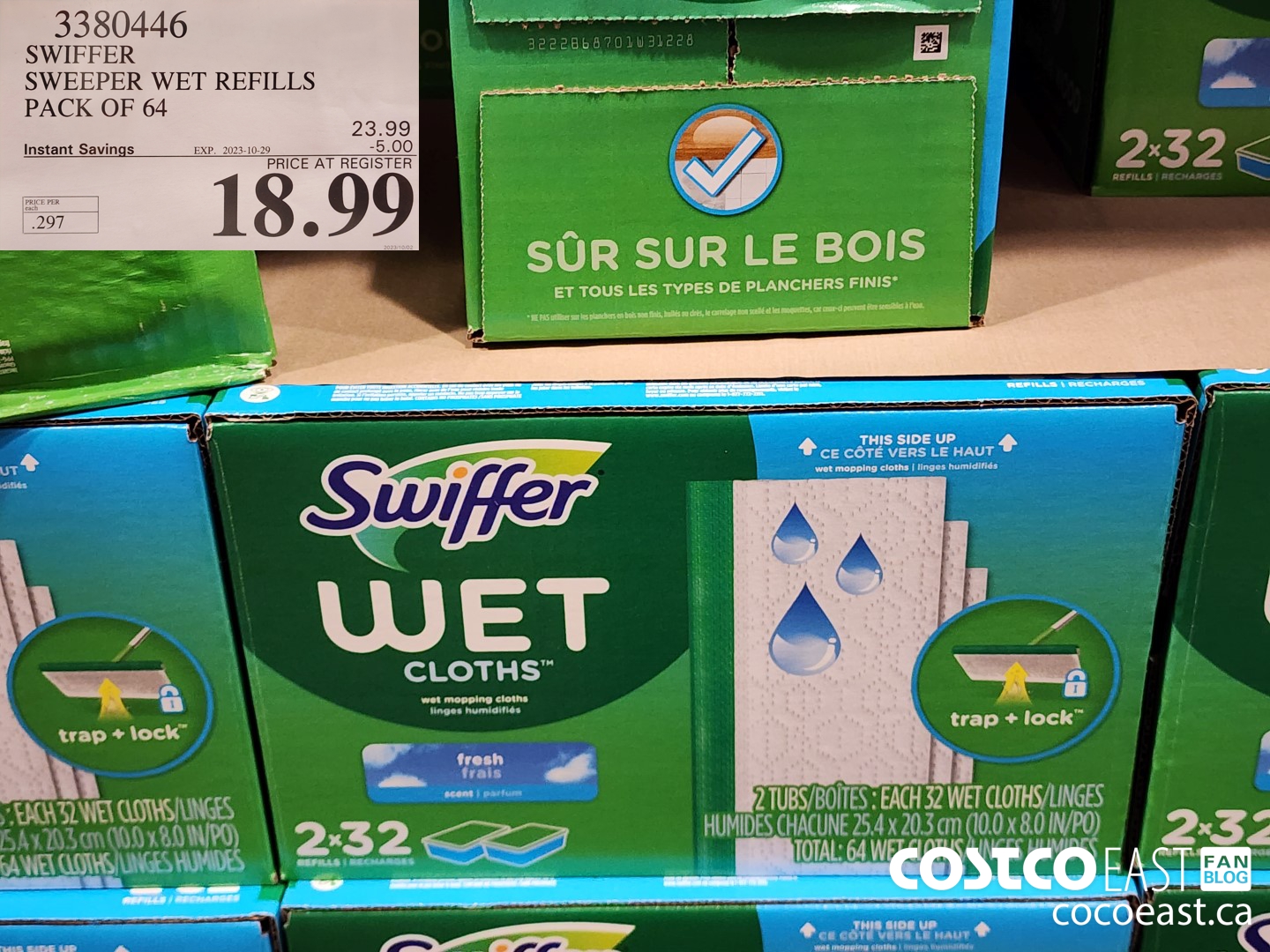 3380446 SWIFFER SWEEPER WET REFILLS PACK OF 64 ($5.00 INSTANT SAVINGS EXPIRES ON 2023-10-29) $18.99