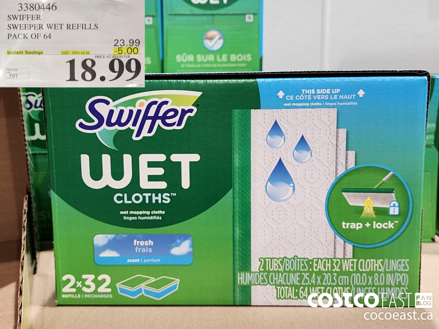 3380446 SWIFFER SWEEPER WET REFILLS PACK OF 64 ($5.00 INSTANT SAVINGS EXPIRES ON 2023-10-29) $18.99