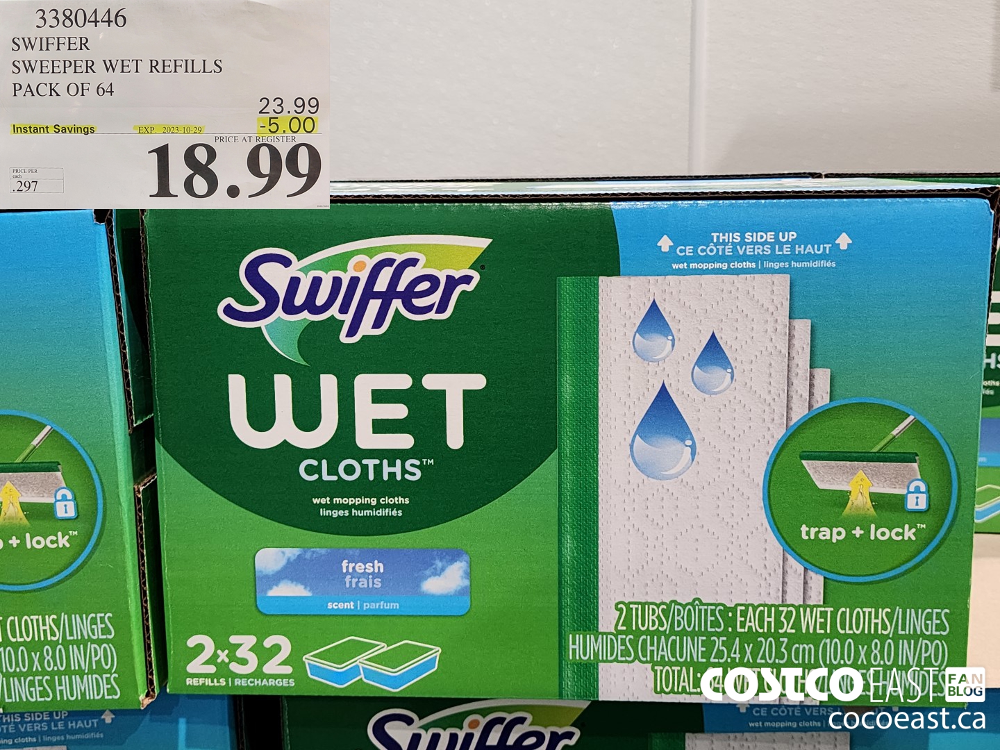 3380446 SWIFFER SWEEPER WET REFILLS PACK OF 64 ($5.00 INSTANT SAVINGS EXPIRES ON 2023-10-29) $18.99