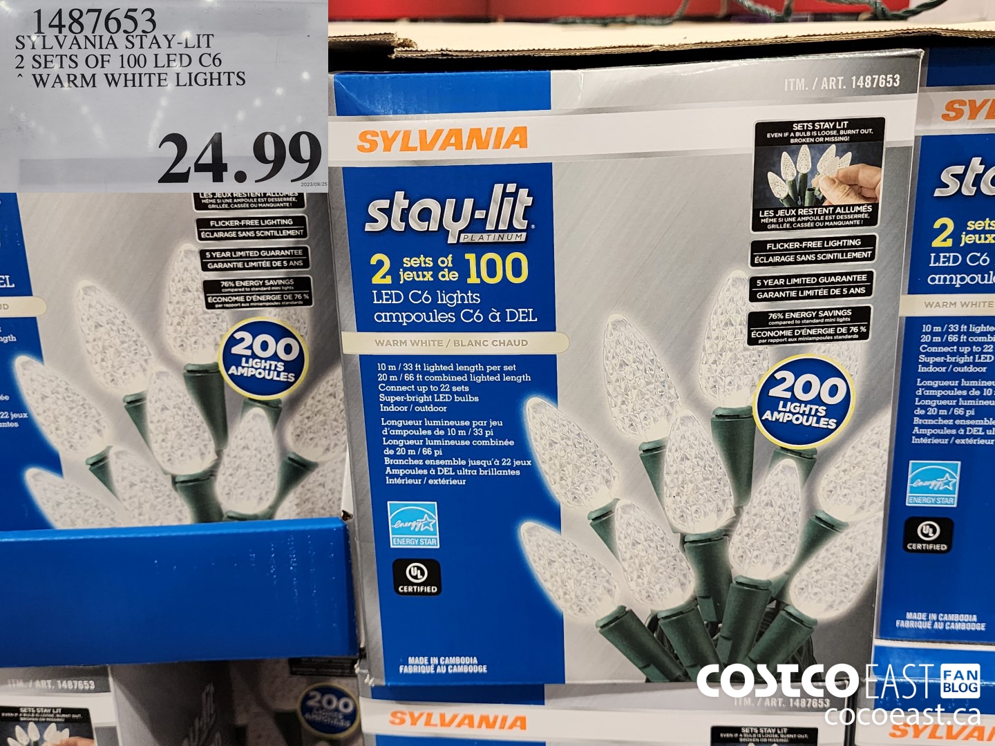 1487653 SYLVANIA STAY-LIT 2 SETS OF 100 LED C6 WARM WHITE LIGHTS $24.99