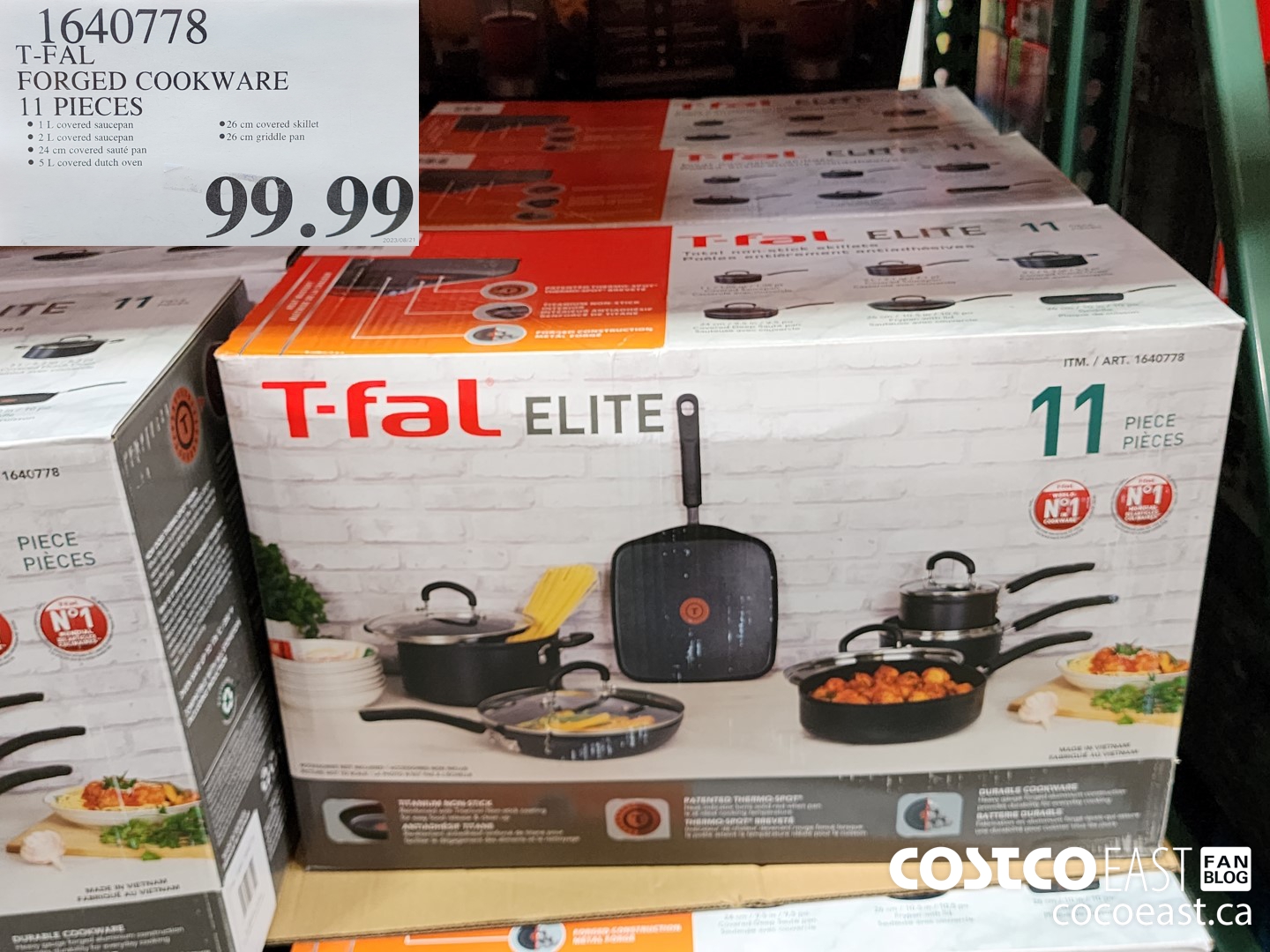 1640778 T-FAL FORGED COOKWARE 11 PIECE $99.99