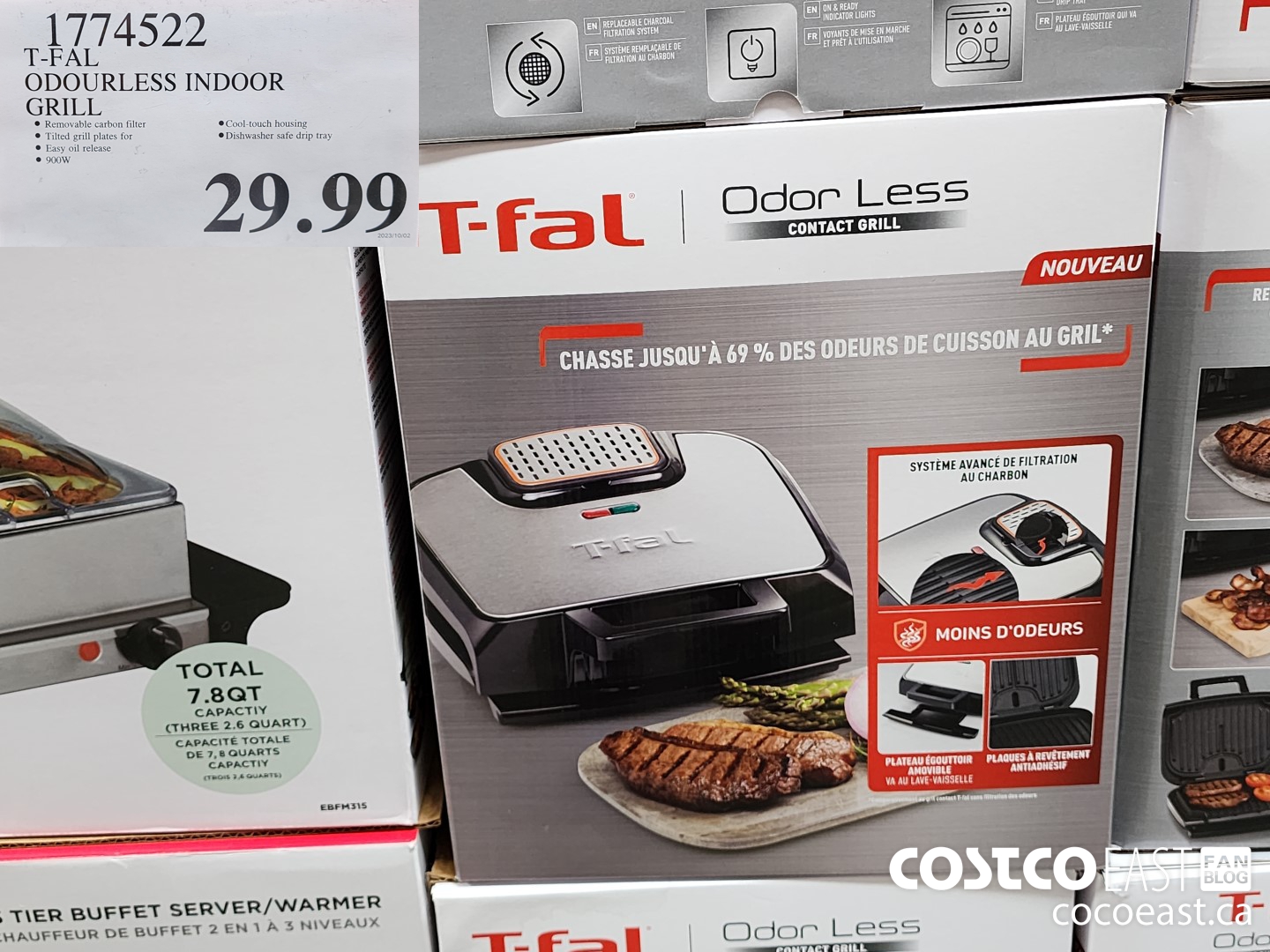 1774522 T-FAL ODOURLESS INDOOR GRILL $29.99