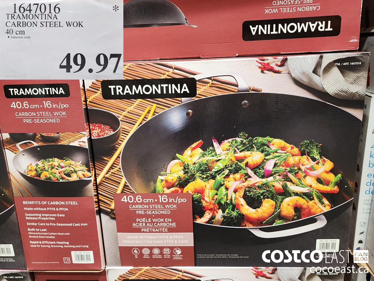 1647016 TRAMONTINA CARBON STEEL WOK 40 cm $49.97