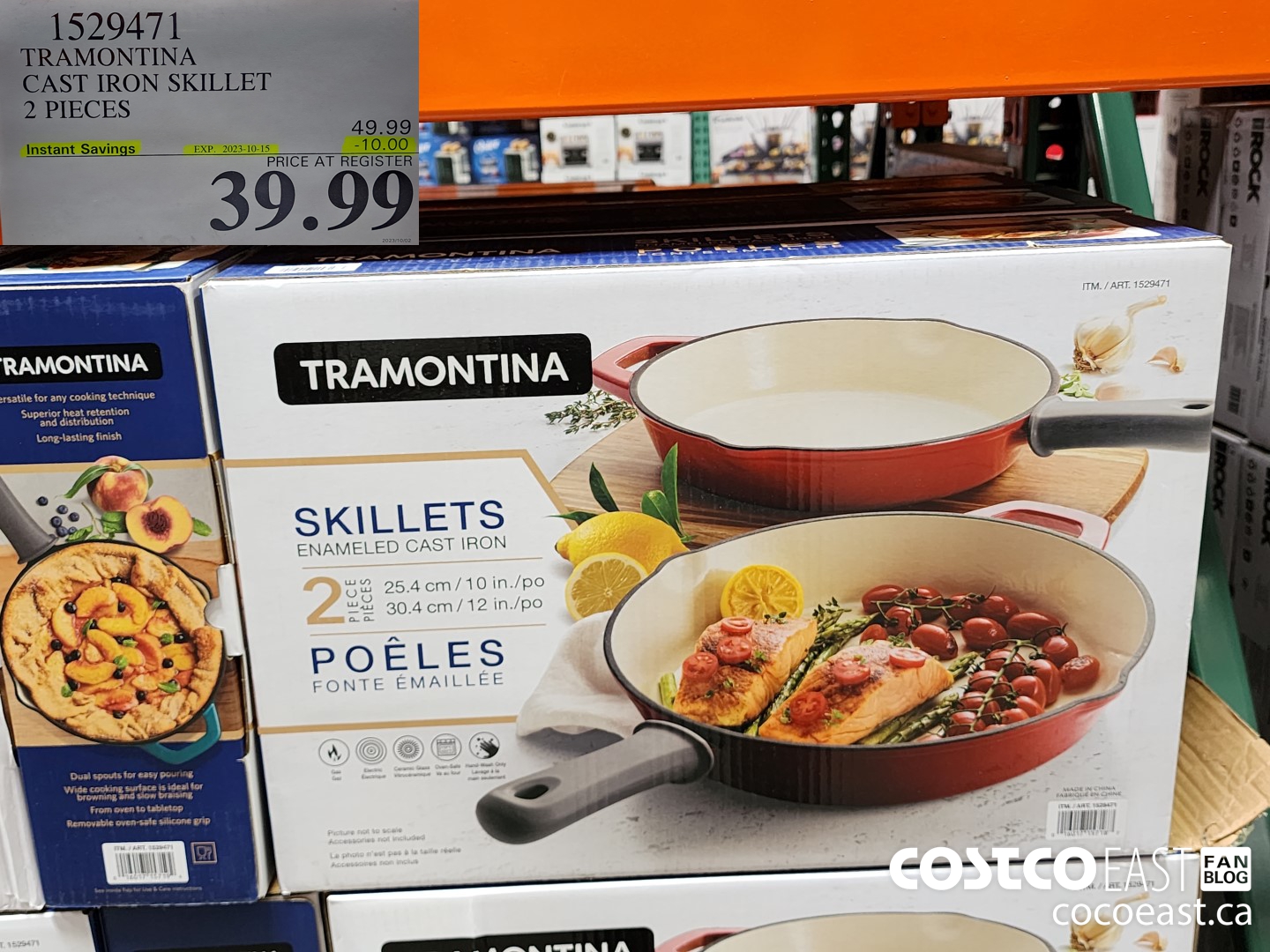 1529471 TRAMONTINA CAST IRON SKILLET 2 PIECES ($10.00 INSTANT SAVINGS EXPIRES ON 2023-10-15) $39.99