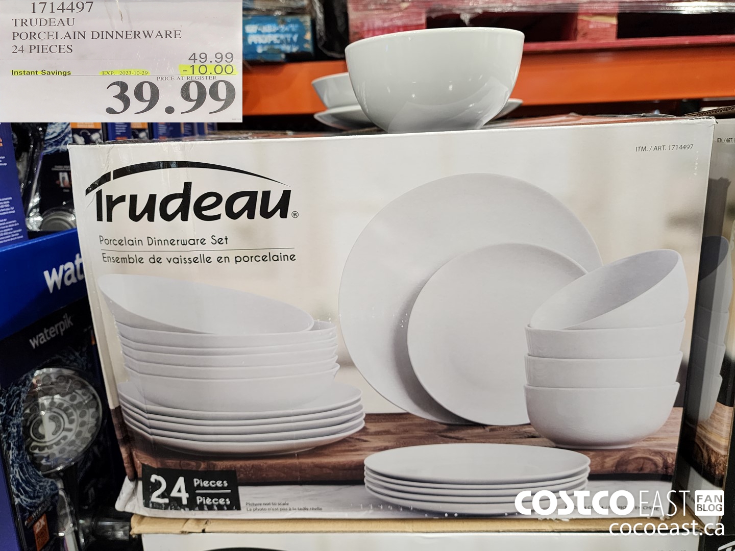 1714497 TRUDEAU PORCELAIN DINNERWARE 24 PIECES ($10.00 INSTANT SAVINGS EXPIRES ON 2023-10-29) $39.99