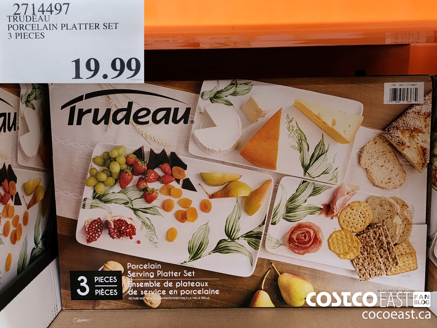 2714497 TRUDEAU PORCELAIN PLATTER SET 3 PIECES $19.99
