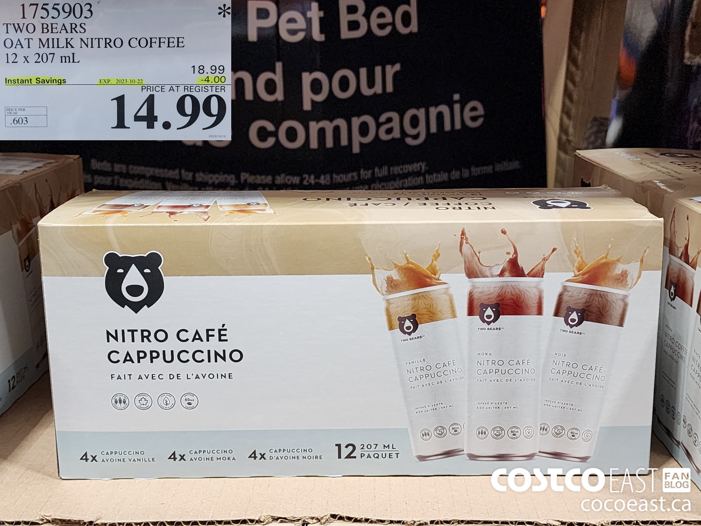 1755903 TWO BEARS OAT MILK NITRO COFFEE 12 x 207 mL ($4.00 INSTANT SAVINGS EXPIRES ON 2023-10-22) $14.99