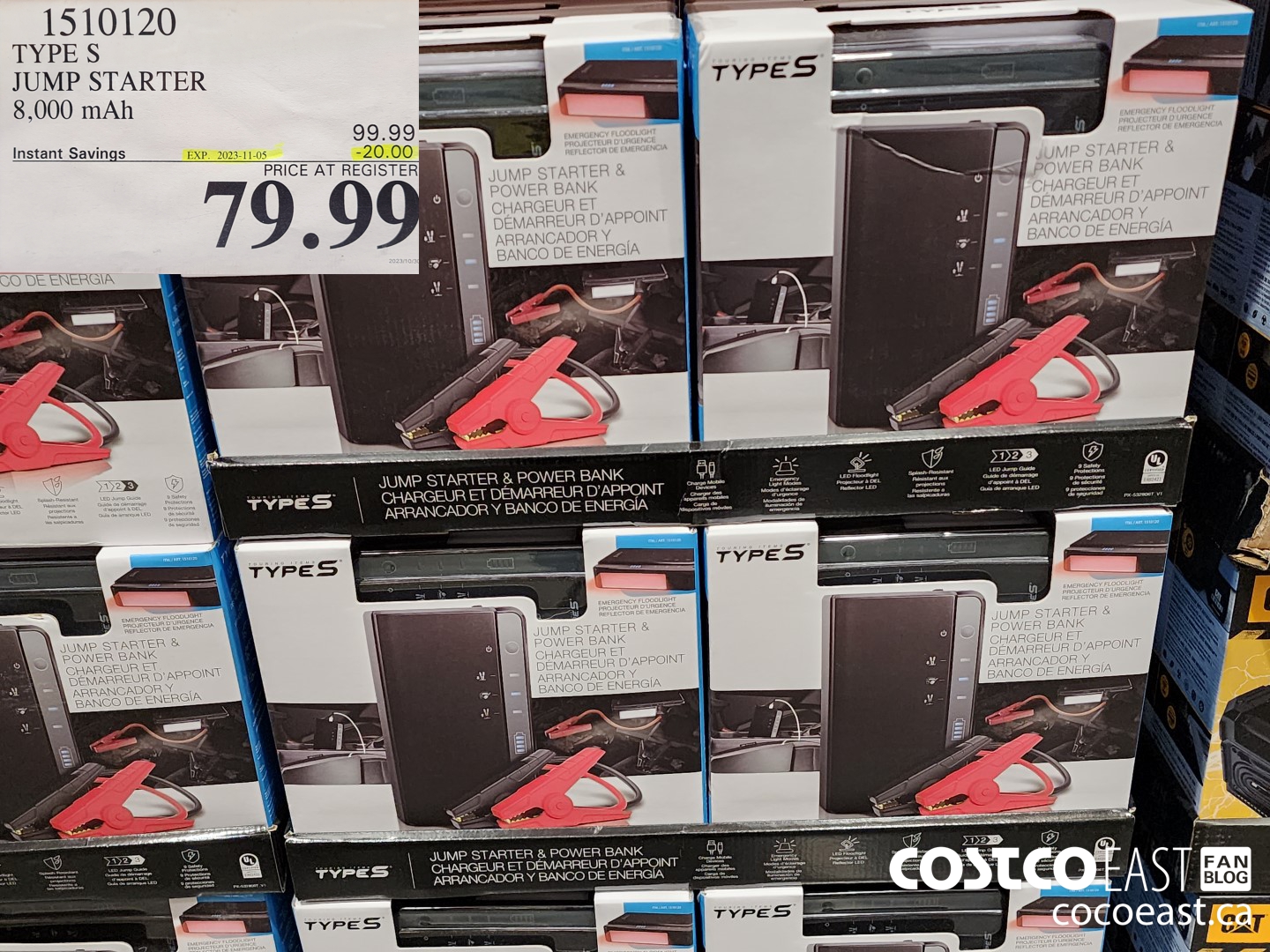 1510120 TYPE S JUMP STARTER 8,000 MAH ($20.00 INSTANT SAVINGS EXPIRES ON 2023-11-05) $79.99