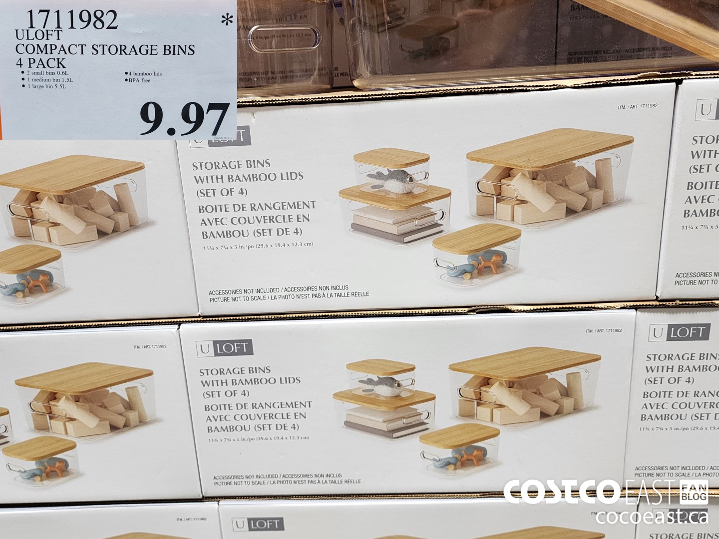 1711982 ULOFT COMPACT STORAGE BINS 4 PACK $9.97