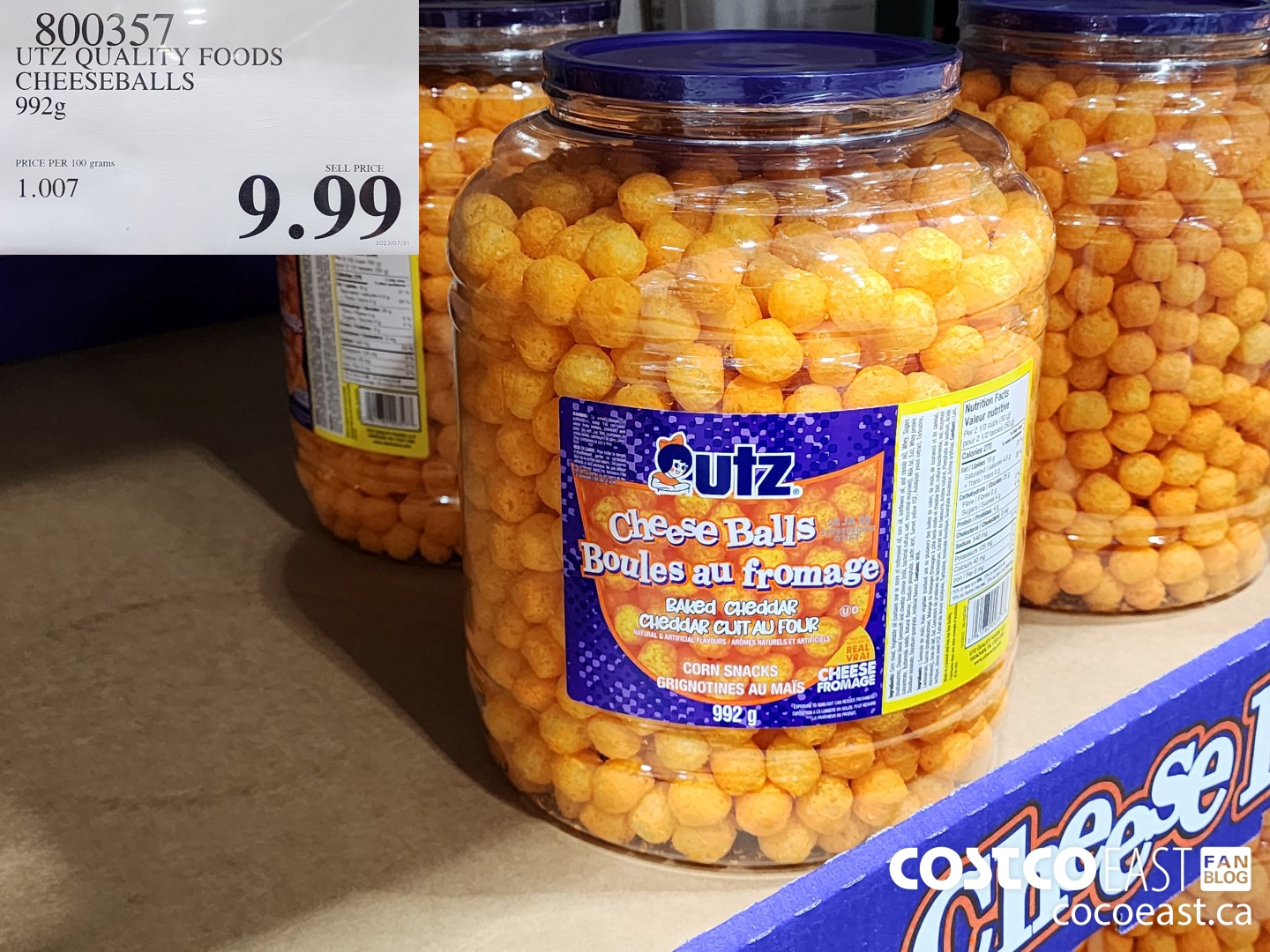 800357 UTZ QUALITY FOODS CHEESEBALLS 992G $9.99