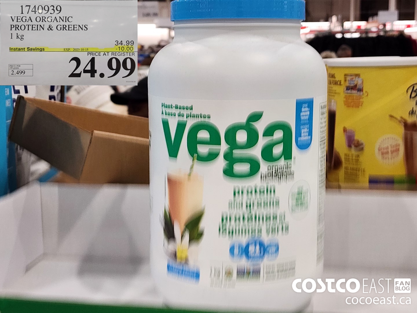1740939 VEGA ORGANIC PROTEIN & GREENS 1 kg ($10.00 INSTANT SAVINGS EXPIRES ON 2023-10-15) $24.99