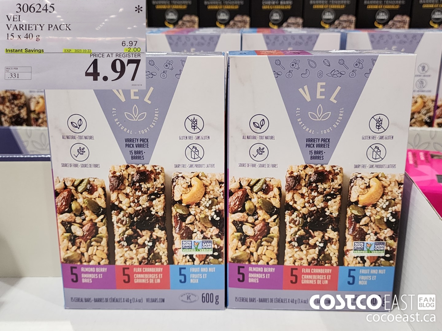 306245 VEL VARIETY PACK 15 x 40 g ($2.00 INSTANT SAVINGS EXPIRES ON 2023-10-22) $4.97