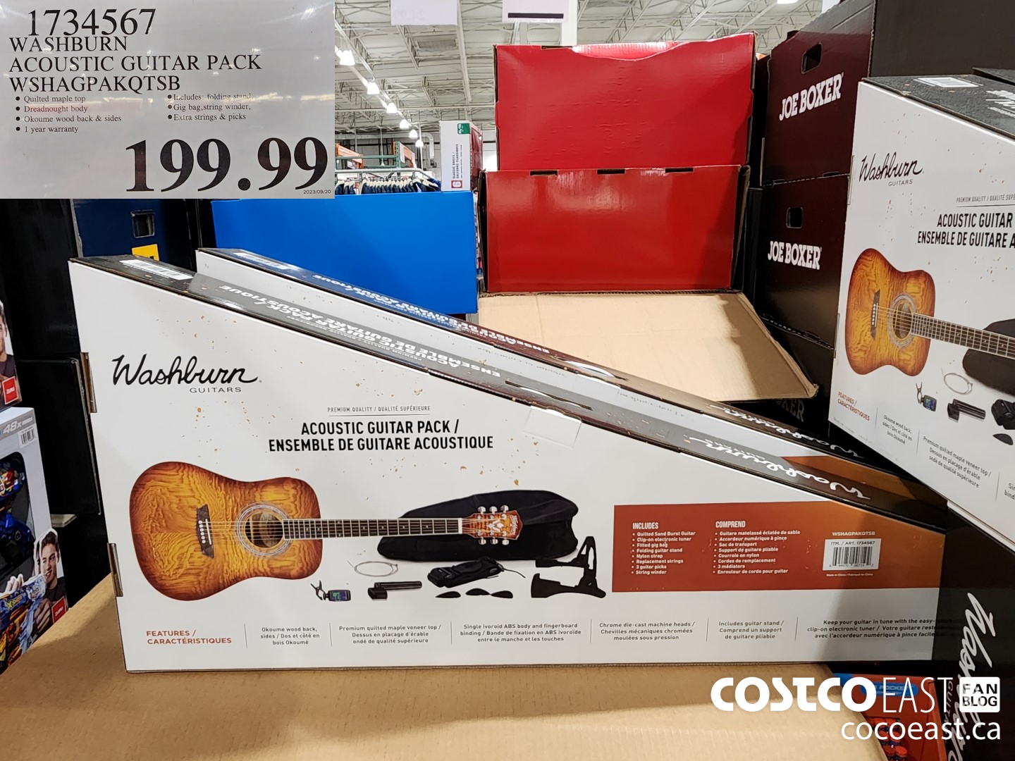 1734567 WASHBURN ACOUSTIC GUITAR PACK WSHAGPAKQTSB $199.99