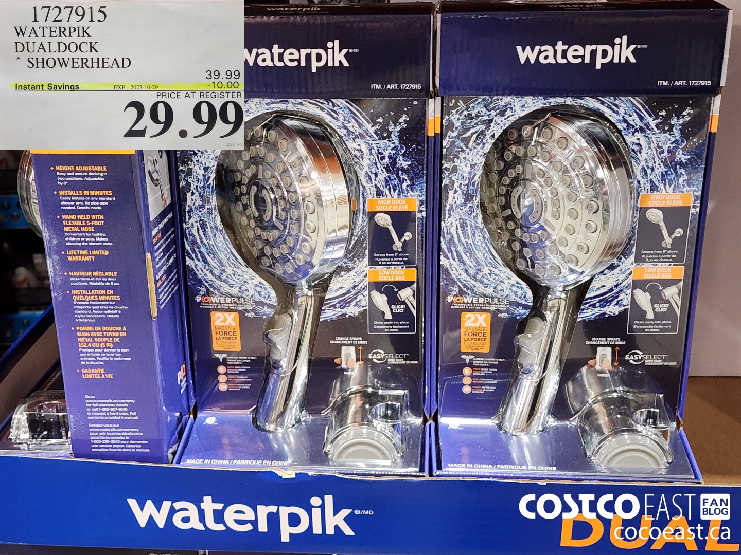 Costco Weekend Sales Oct 6th 8th 2023 Ontario Atlantic Canada   WATERPIK DUALDOCK SHOWERHEAD 20231006 86909 