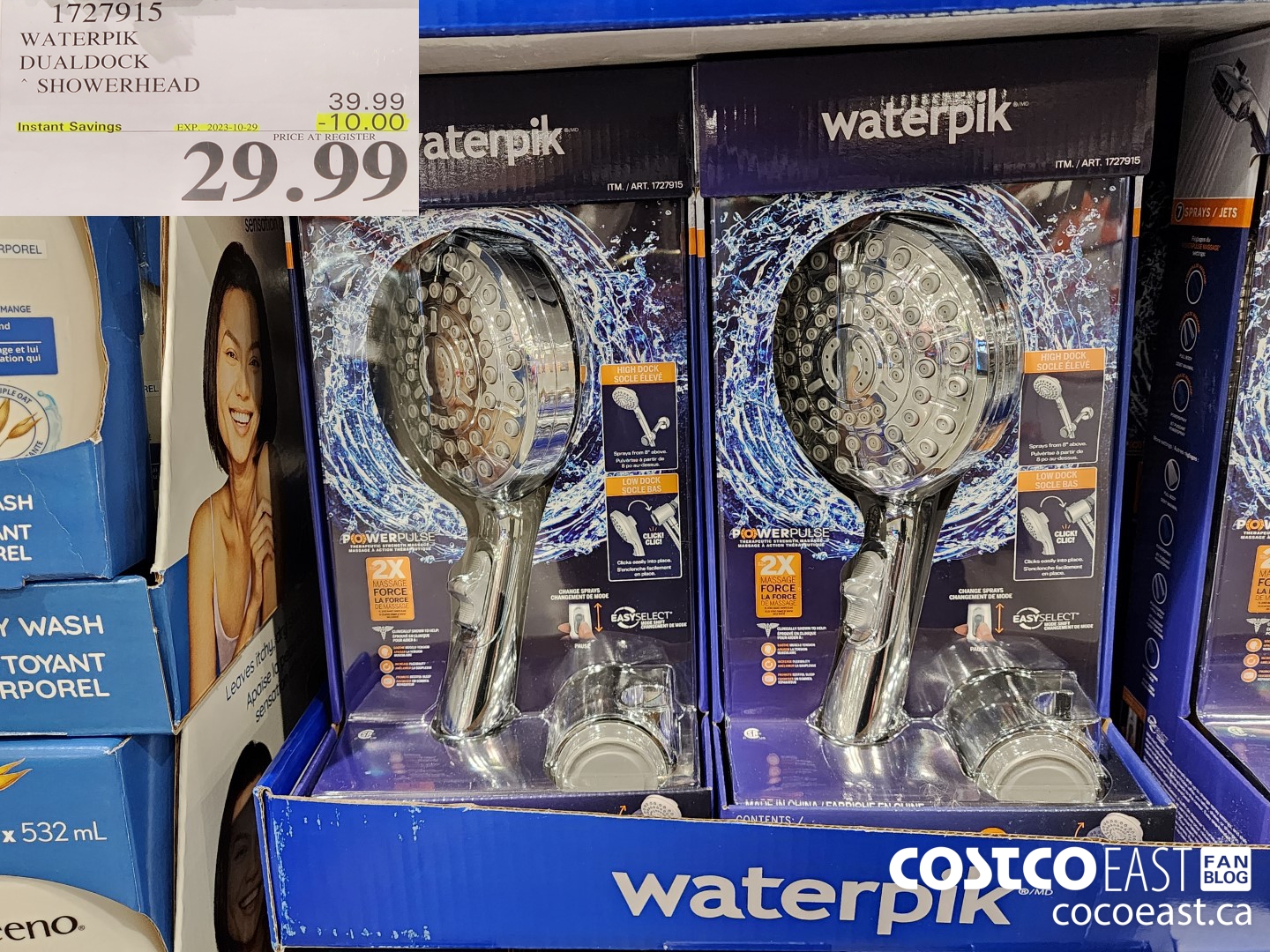 1727915 WATERPIK DUALDOCK SHOWERHEAD ($10.00 INSTANT SAVINGS EXPIRES ON 2023-10-29) $29.99
