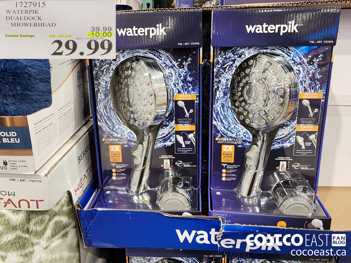 1727915 WATERPIK DUALDOCK SHOWERHEAD ($10.00 INSTANT SAVINGS EXPIRES ON 2023-10-29) $29.99