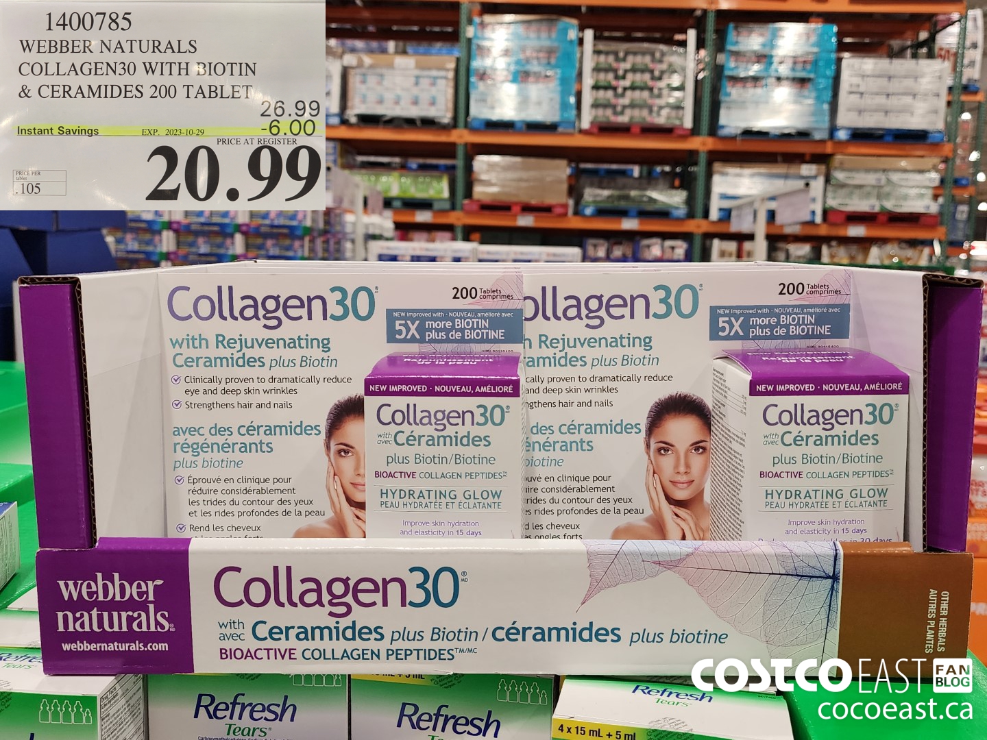 1400785 WEBBER NATURALS COLLAGEN30 WITH BIOTIN & CERAMIDES 200 TABLET ($6.00 INSTANT SAVINGS EXPIRES ON 2023-10-29) $20.99