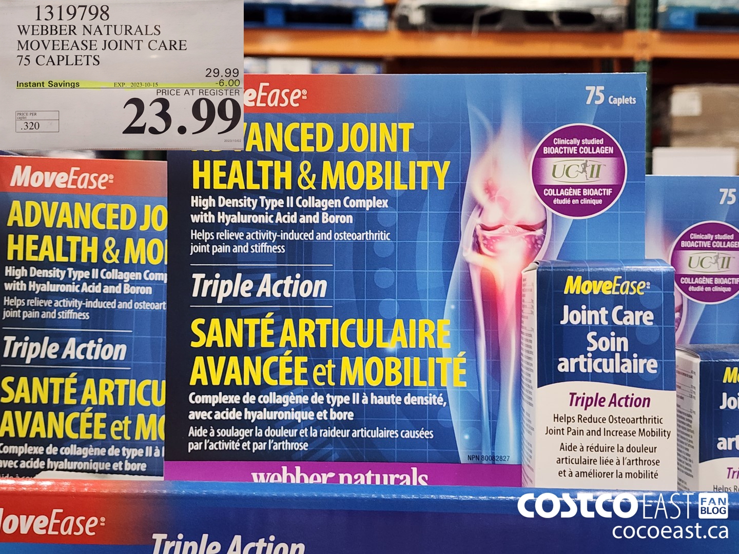 1319798 WEBBER NATURALS MOVEEASE JOINT CARE 75 CAPLETS ($6.00 INSTANT SAVINGS EXPIRES ON 2023-10-15) $23.99